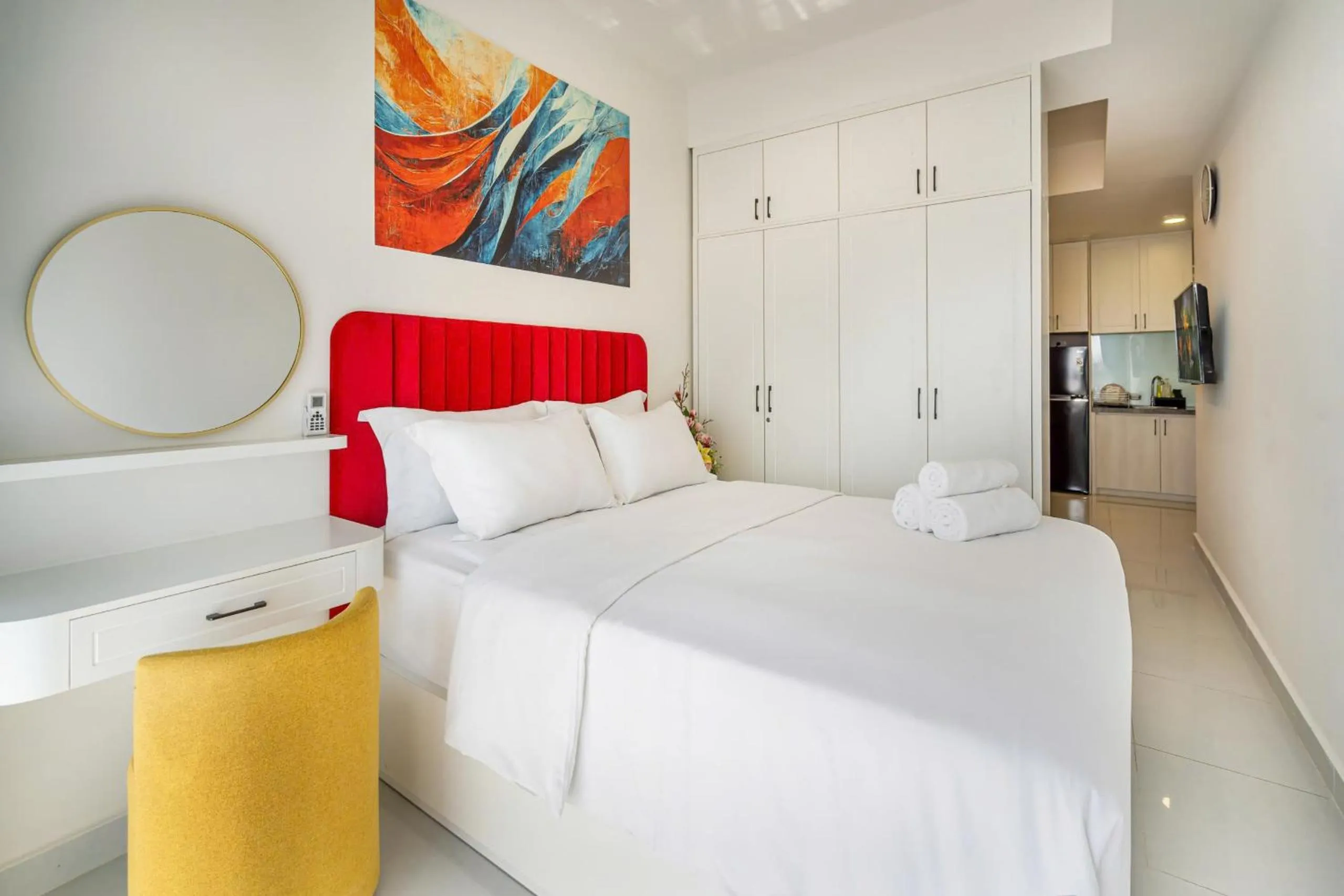 Bed in Otis Soho Saigon Balcony Apartment