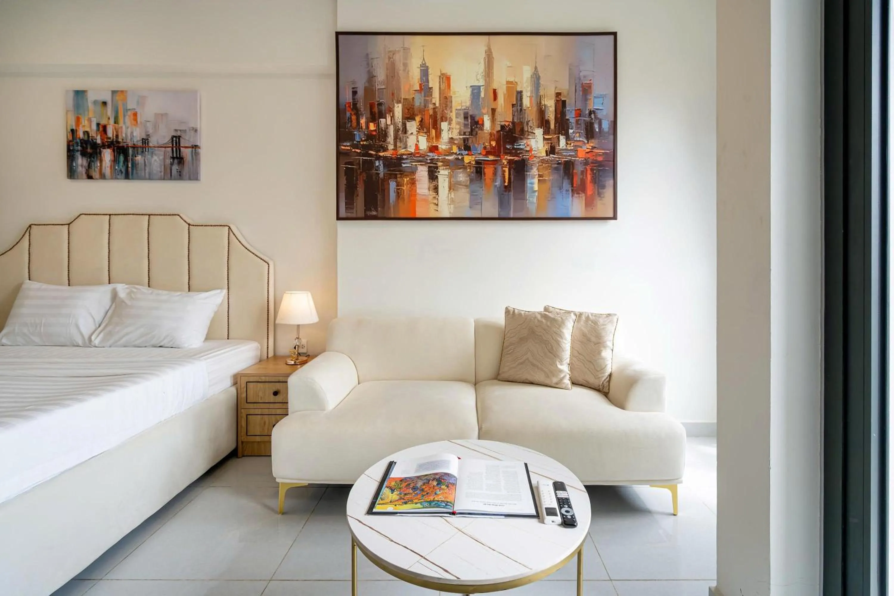 Bed in Otis Soho Saigon Balcony Apartment