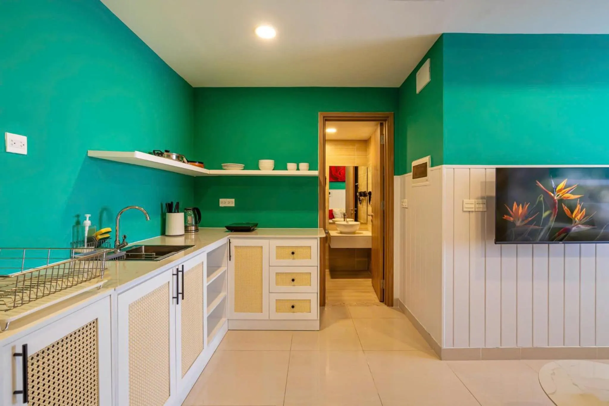 Kitchen or kitchenette in Otis Soho Saigon Balcony Apartment