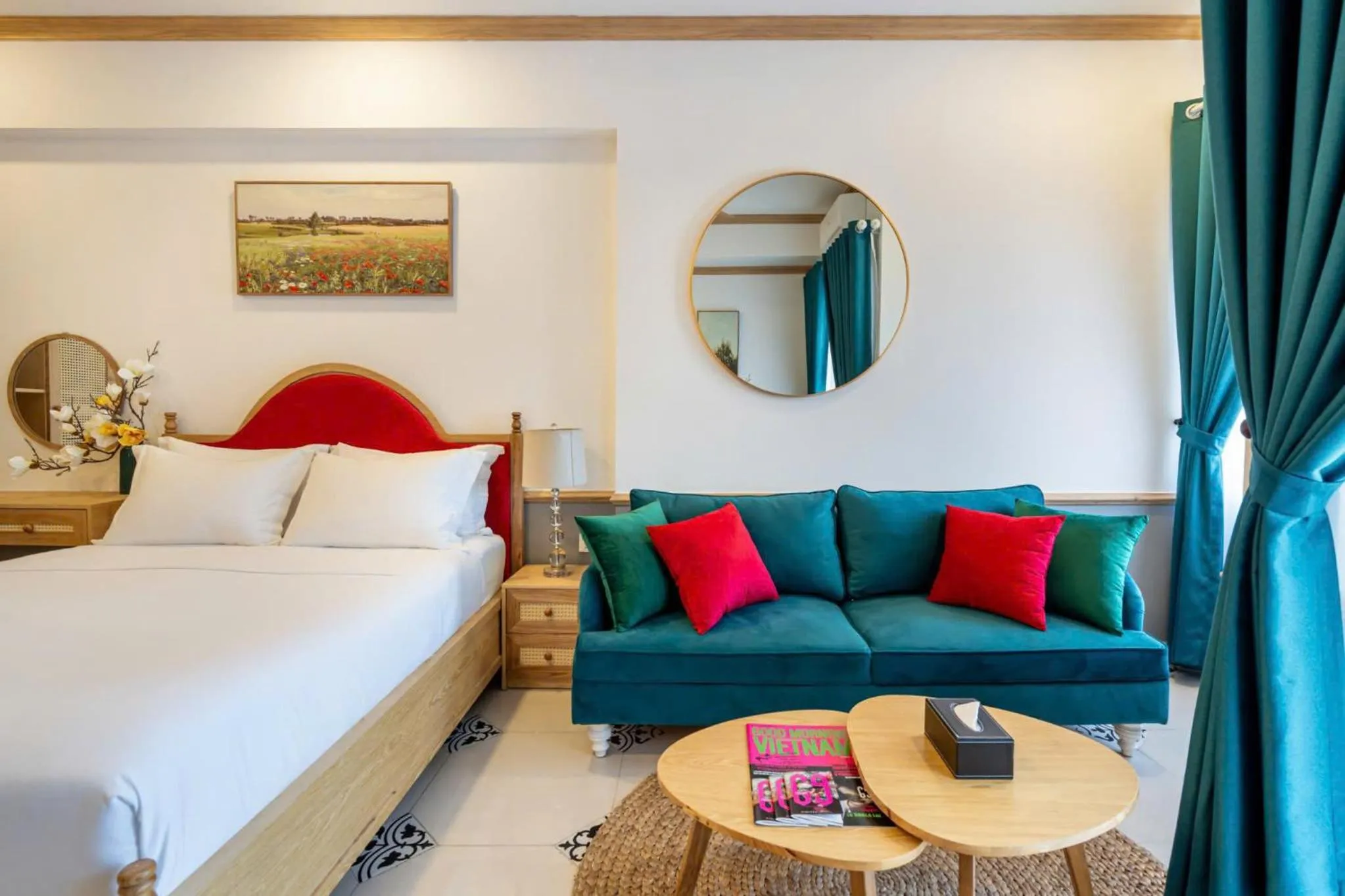 Bed in Otis Soho Saigon Balcony Apartment