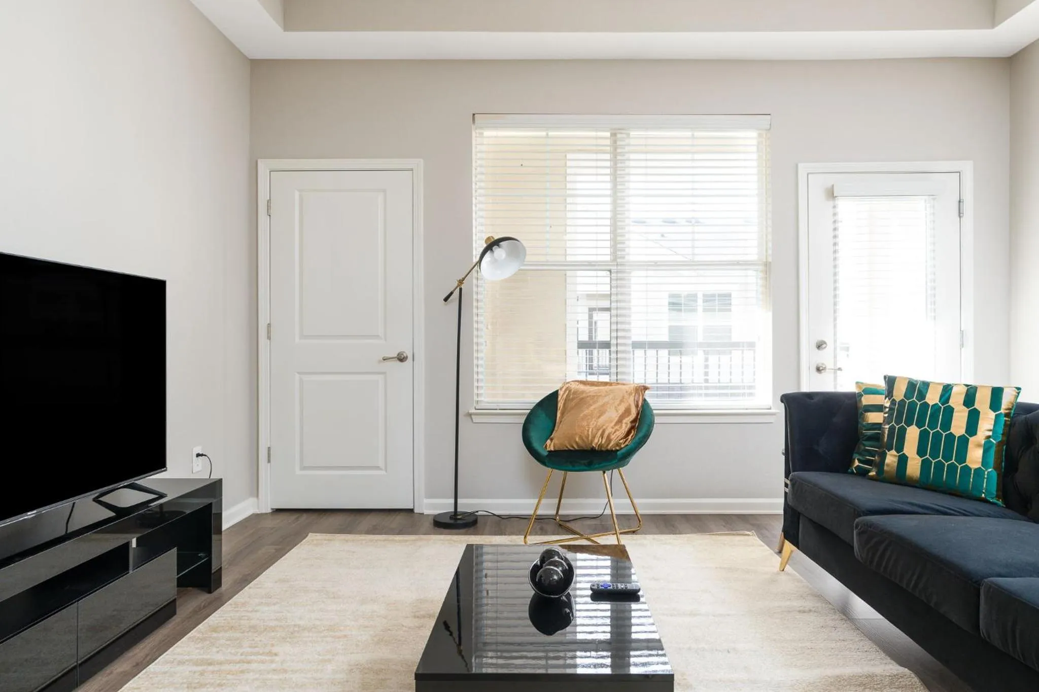 Living room in Charming 1-BD Retreat Tranquil Zionsville