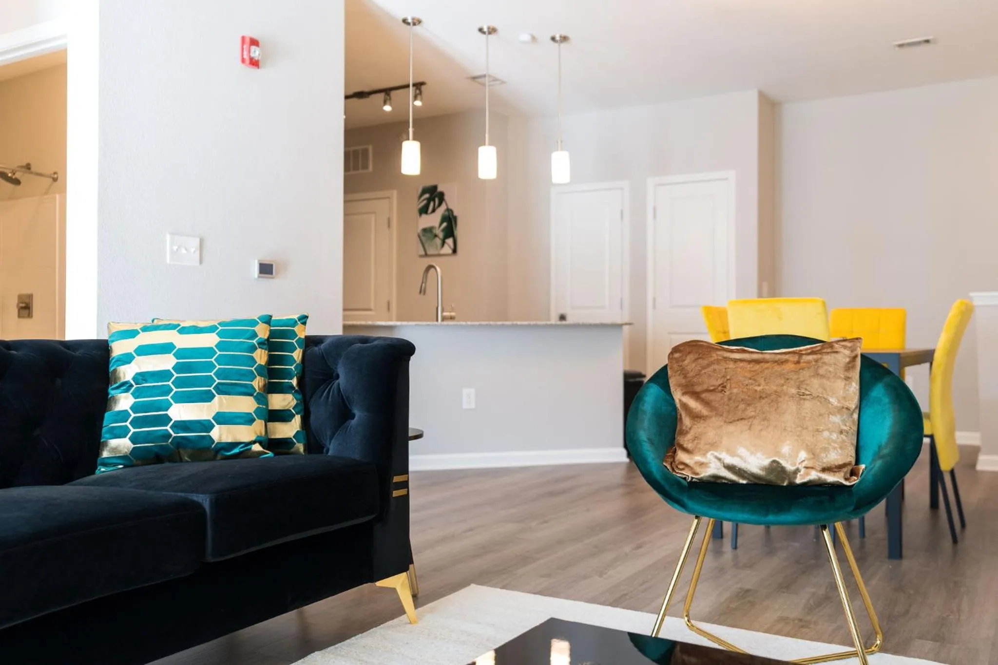 Living room in Charming 1-BD Retreat Tranquil Zionsville