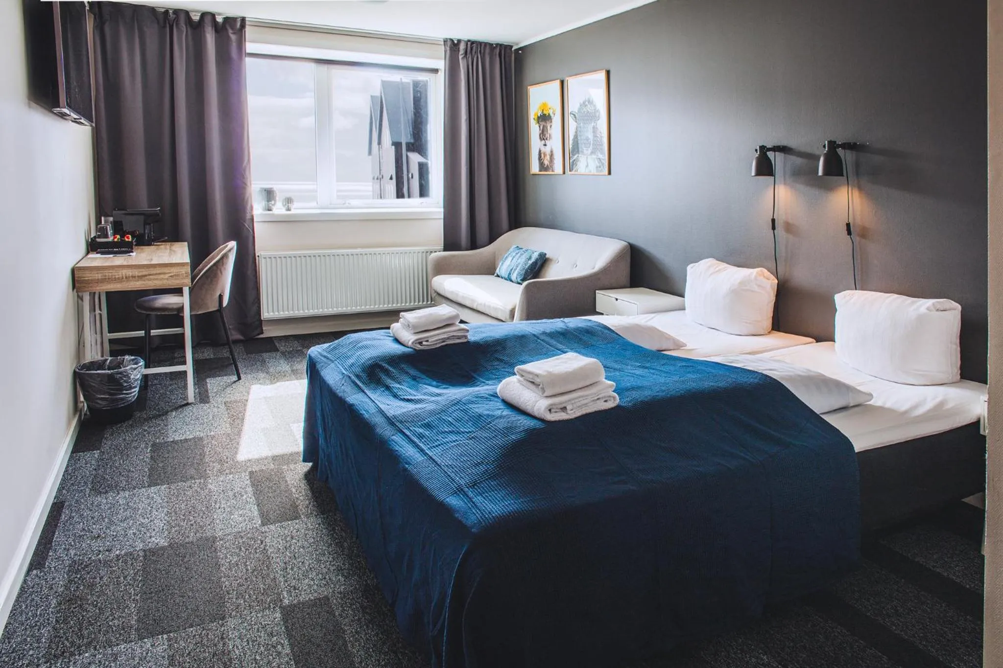 Bedroom, Bed in Hotel Djurhuus