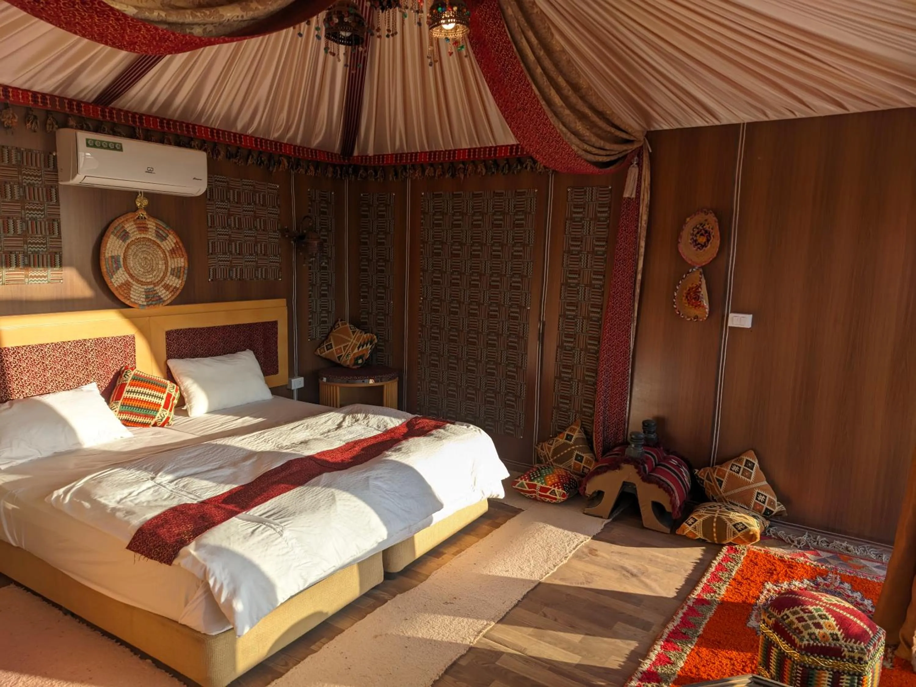 Bed in Wadi Rum Majestic Camp