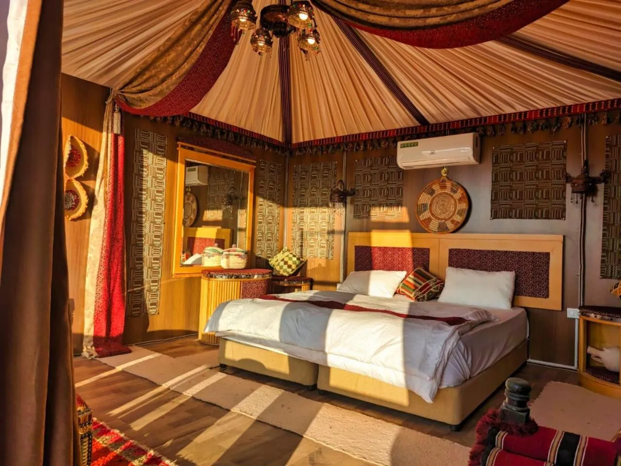 Bed in Wadi Rum Majestic Camp