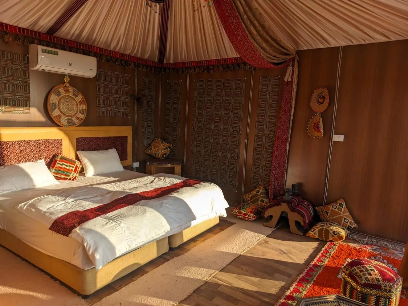 Bed in Wadi Rum Majestic Camp