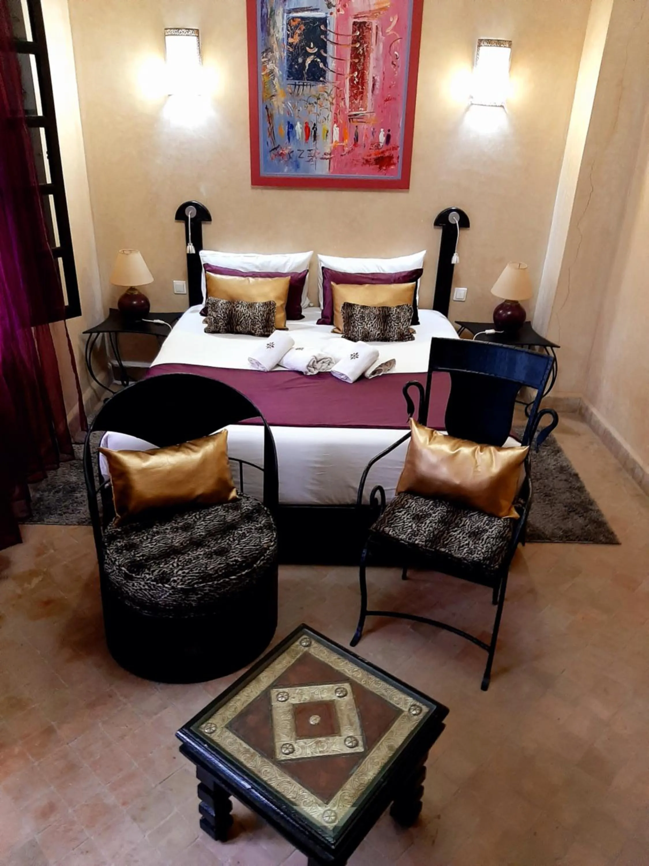 Bed in RIAD DAR ASSALAMA Terrasse Vue Mer