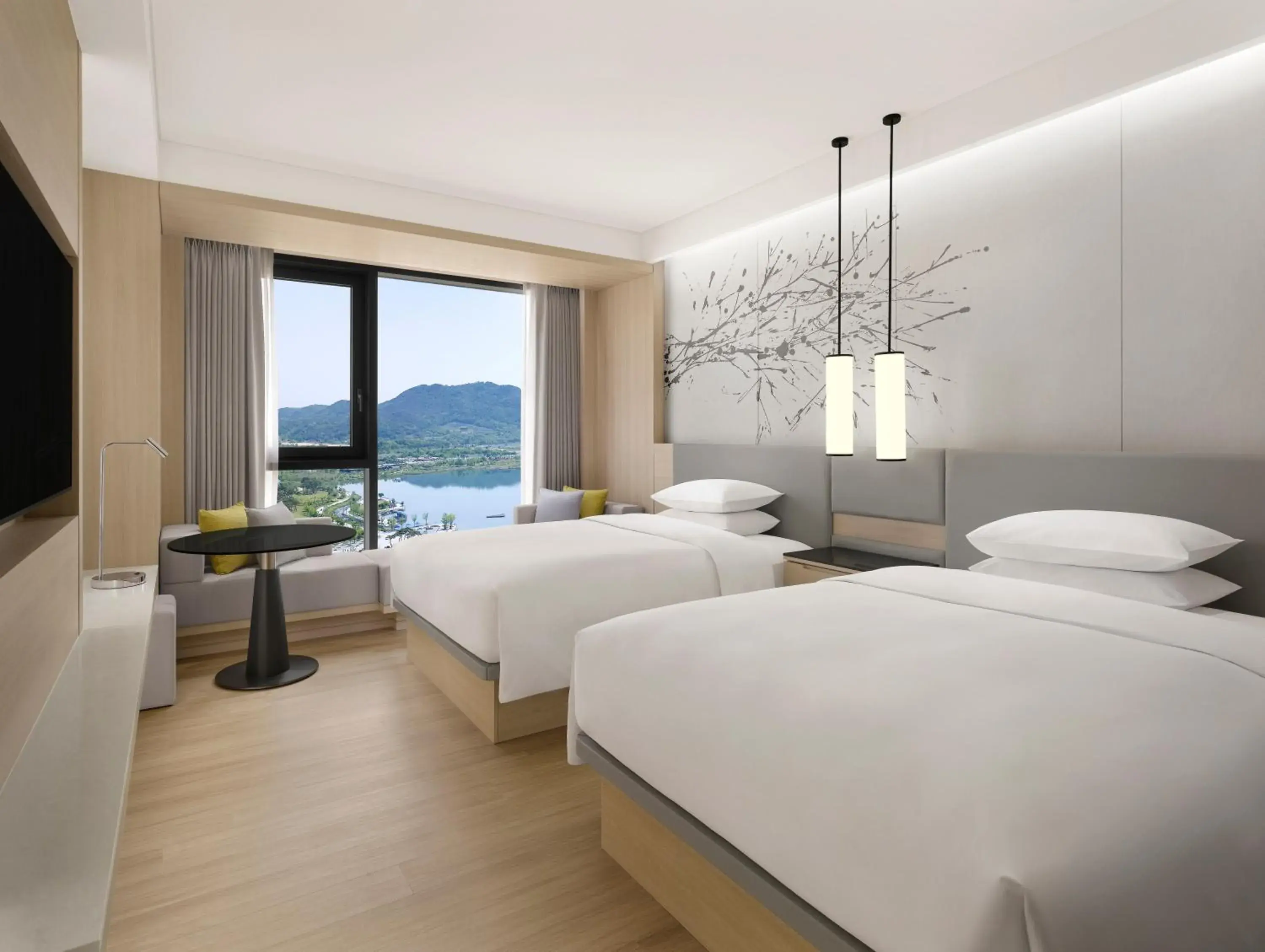 Deluxe Double Room with Lake View in Courtyard by Marriott Sejong Deluxe Double Room with Lake View in Courtyard by Marriott Sejong