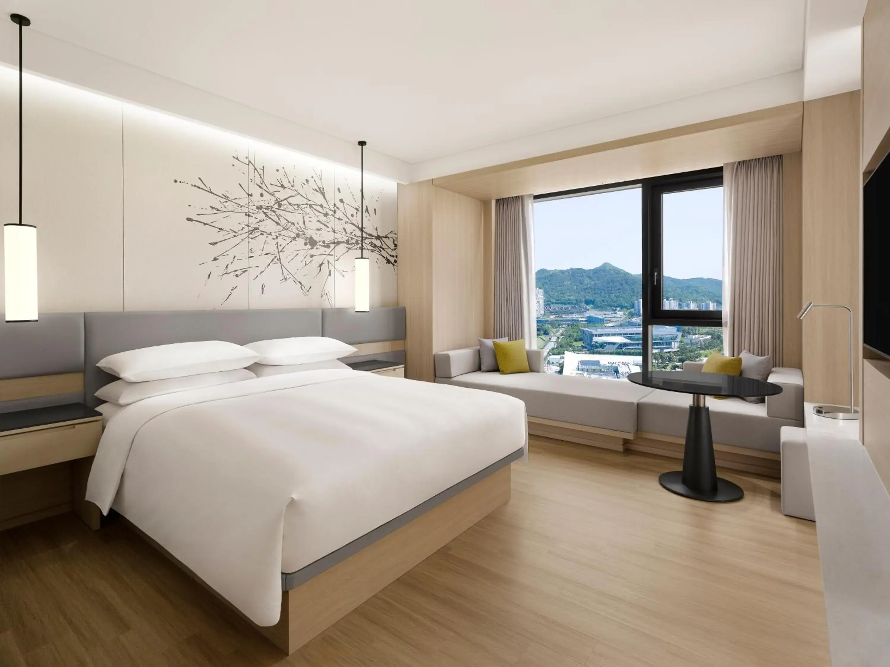 Premier King Room with Lake View in Courtyard by Marriott Sejong Premier King Room with Lake View in Courtyard by Marriott Sejong