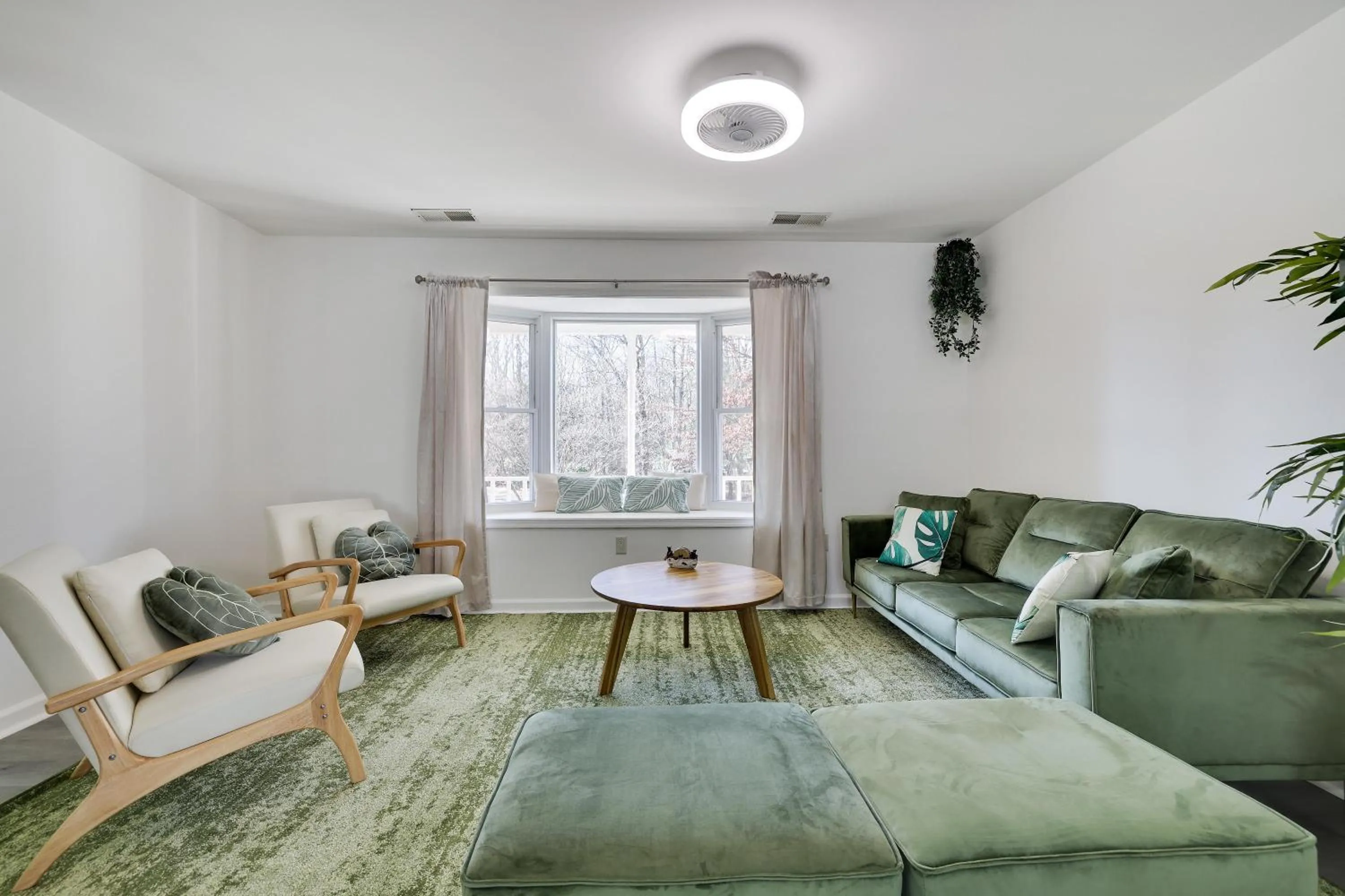 Living room in Stunning Poconos Villa- Hot Tub, Pool, Game Room, BBQ & more