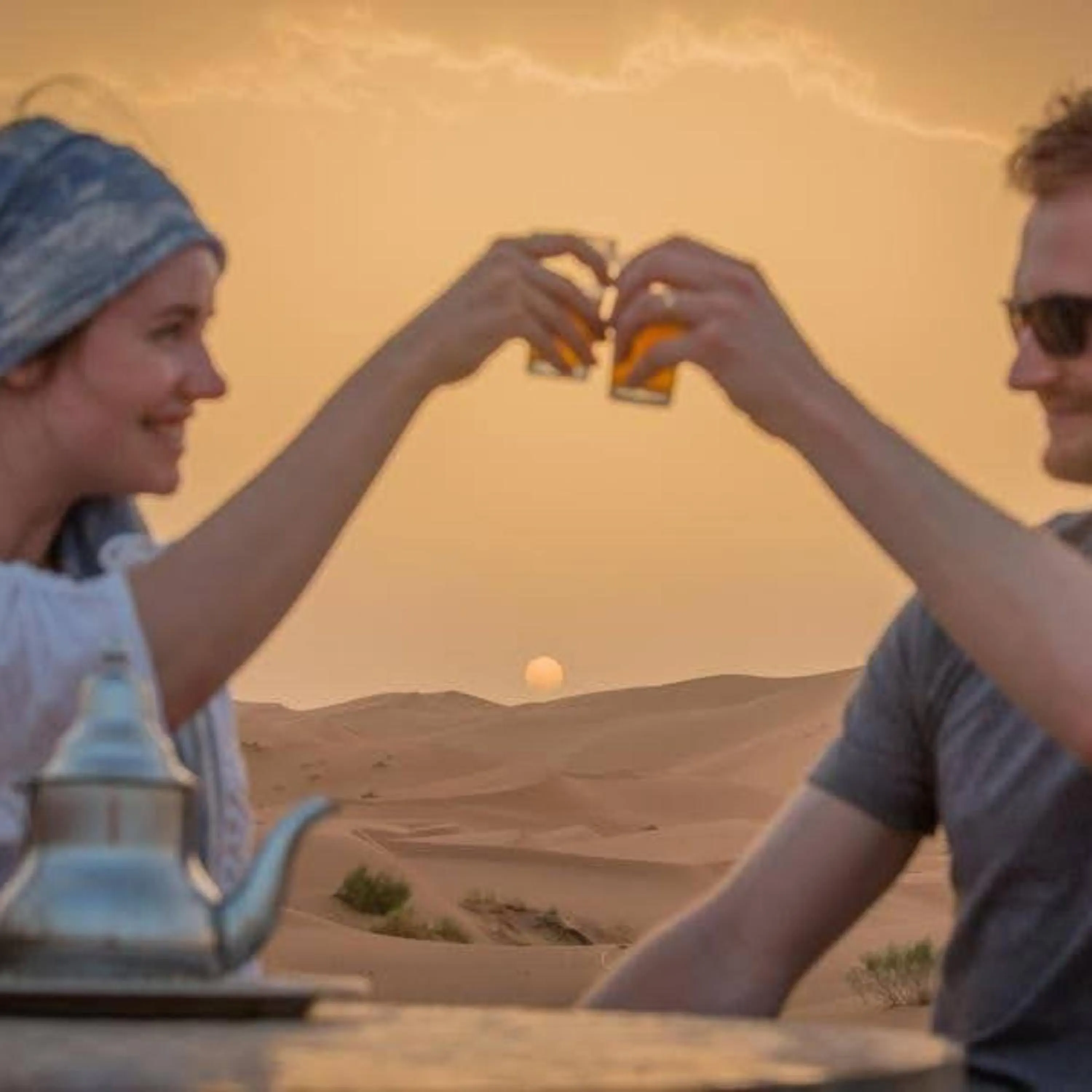 People in Merzouga heart camp