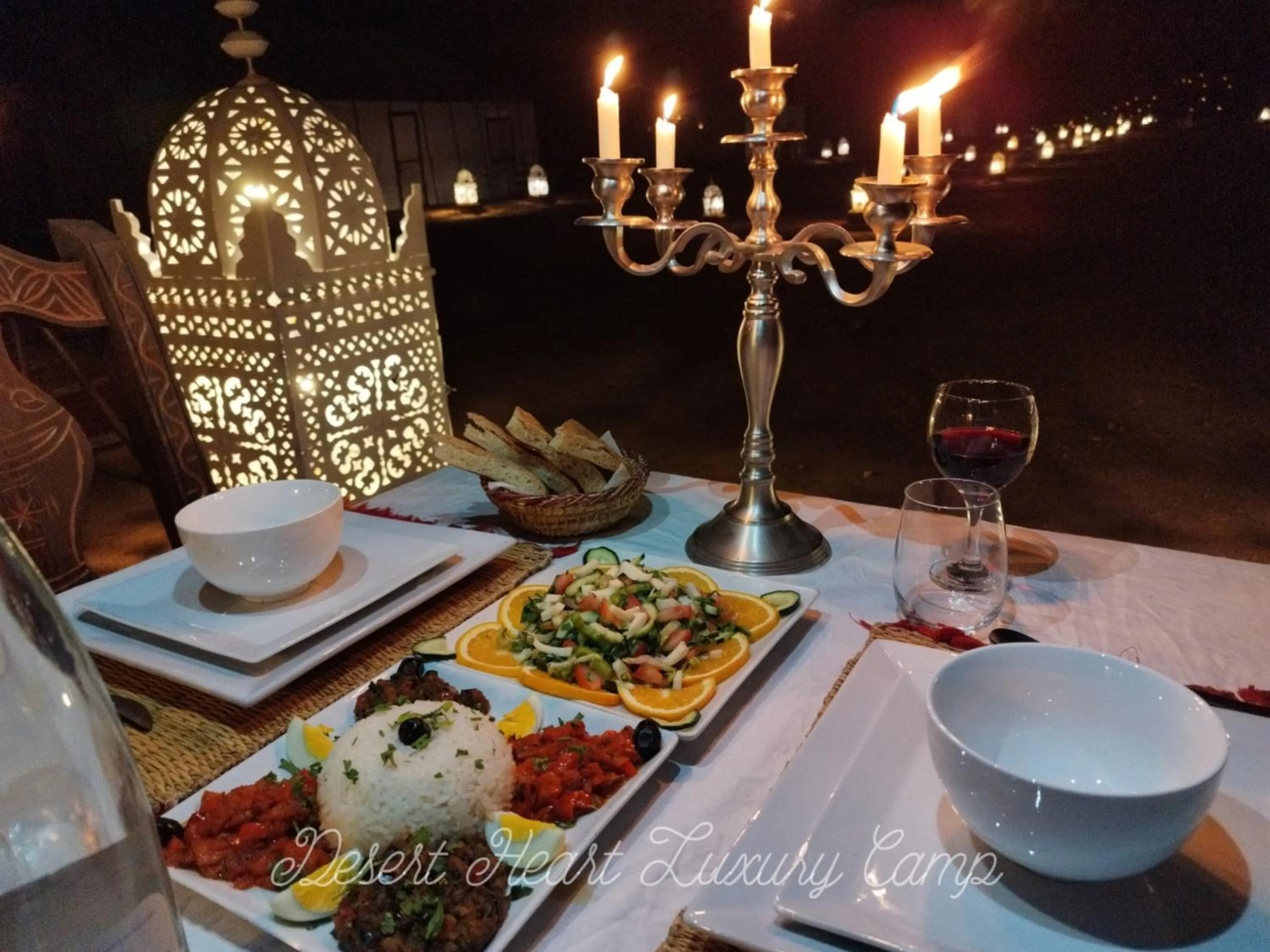 Dining area in Merzouga heart camp
