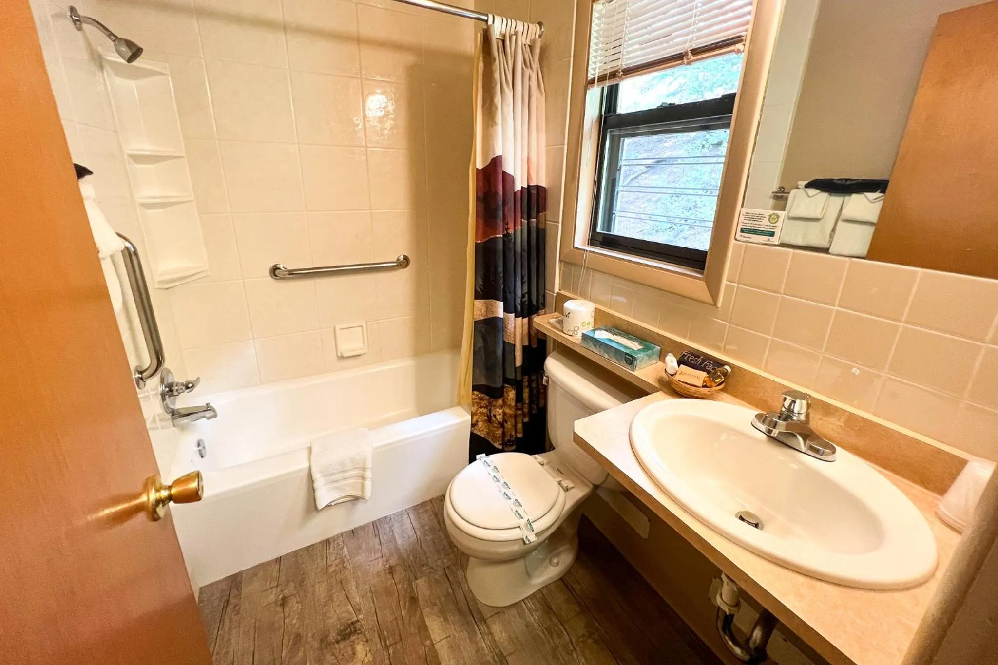 Bathroom in Castle Mountain Lodge