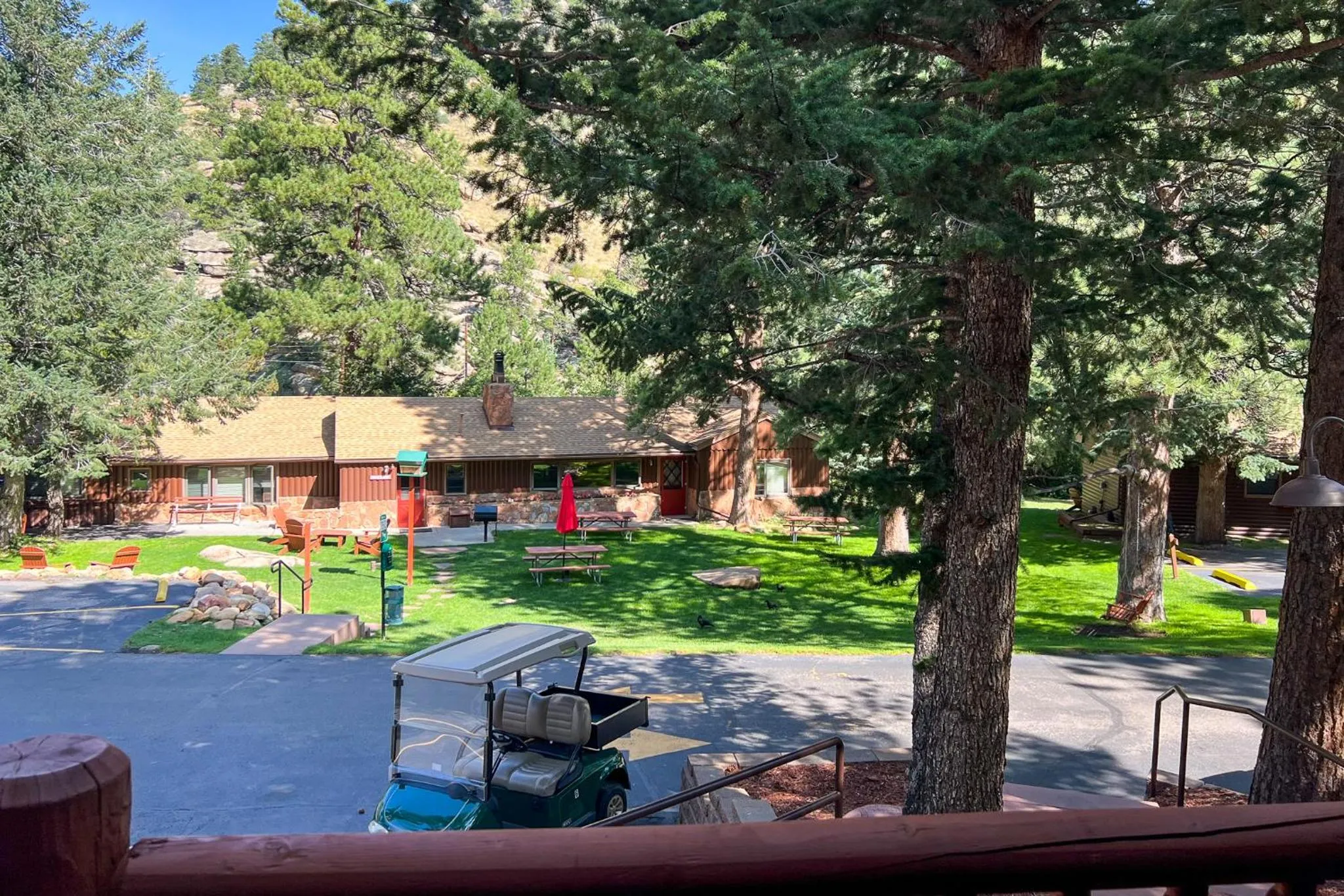 Patio in Castle Mountain Lodge