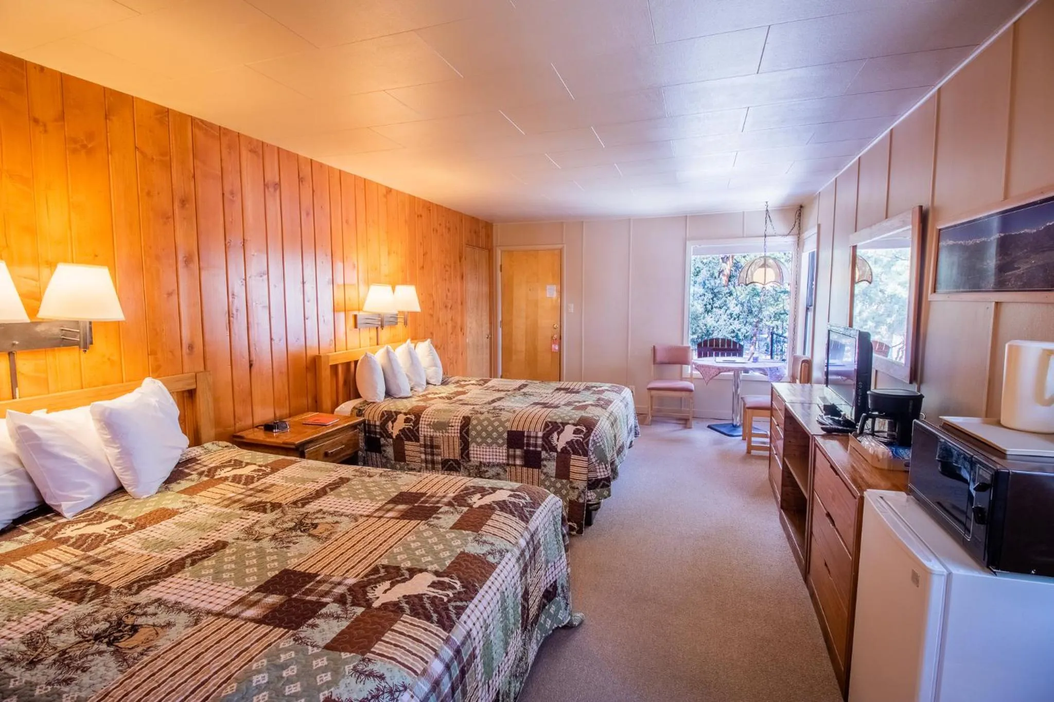 Bed in Castle Mountain Lodge