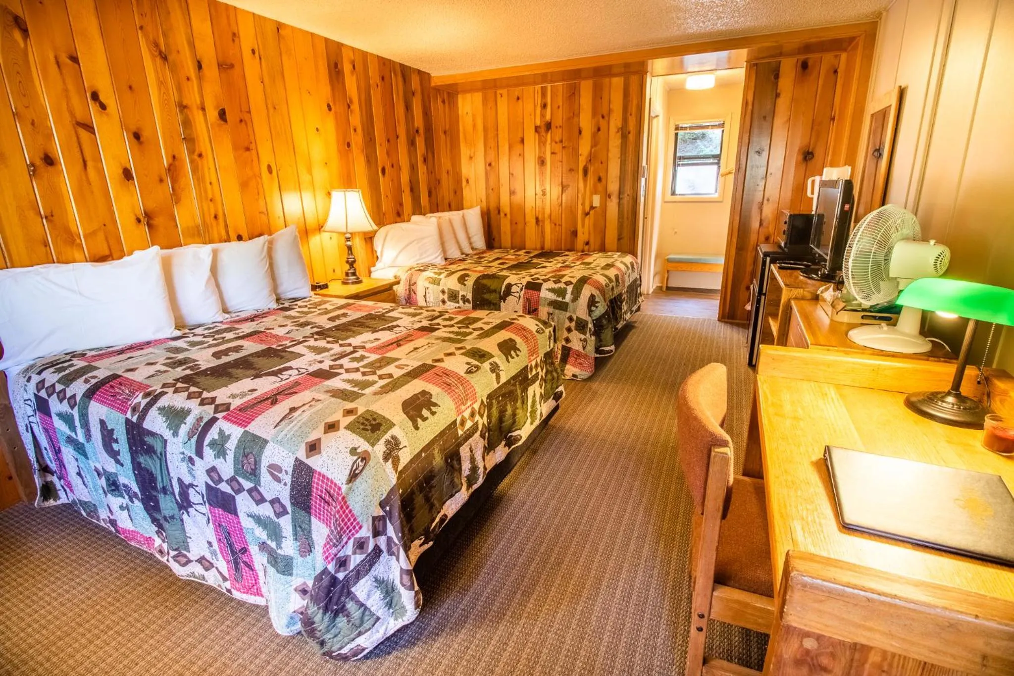 Bed in Castle Mountain Lodge