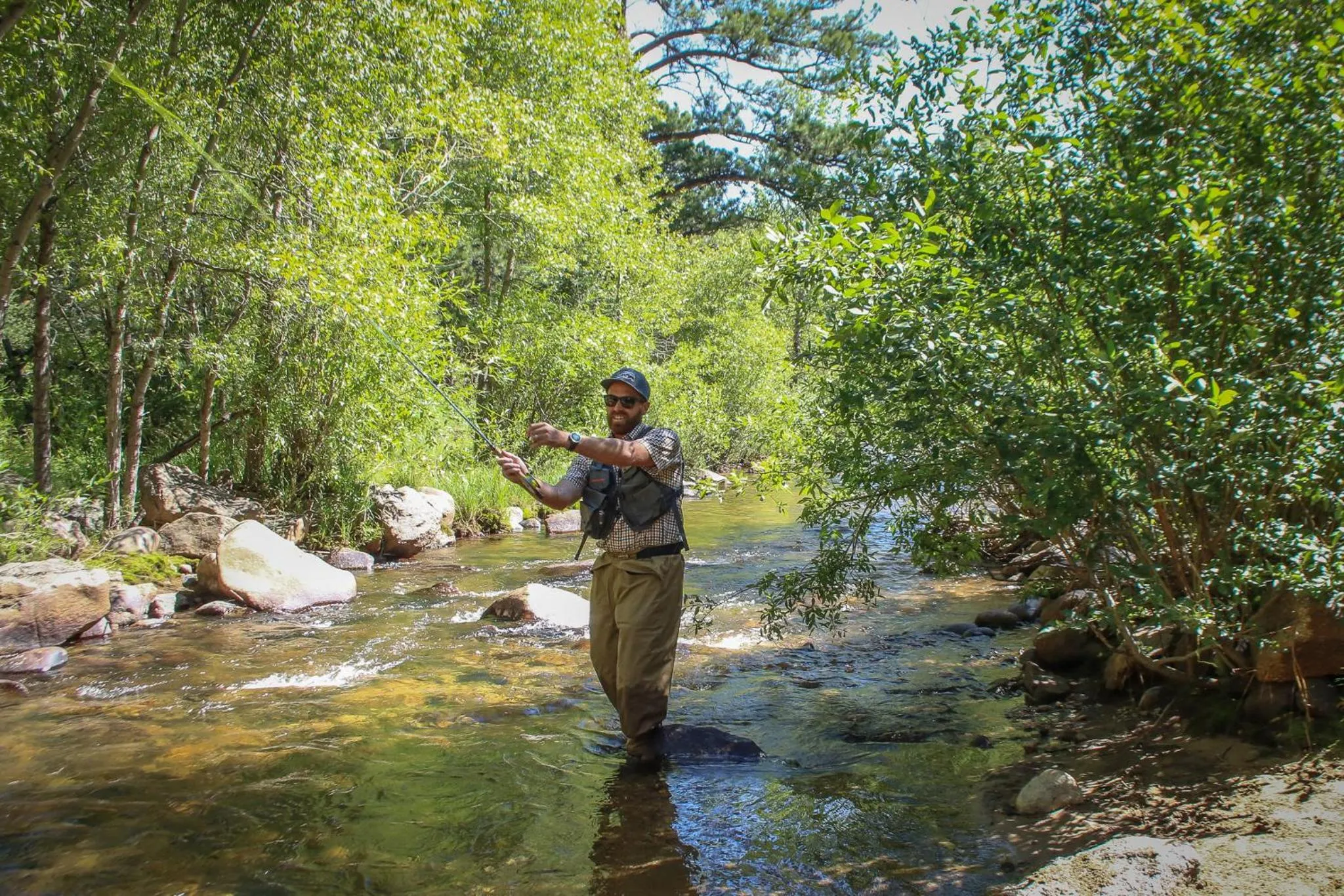Fishing in Castle Mountain Lodge