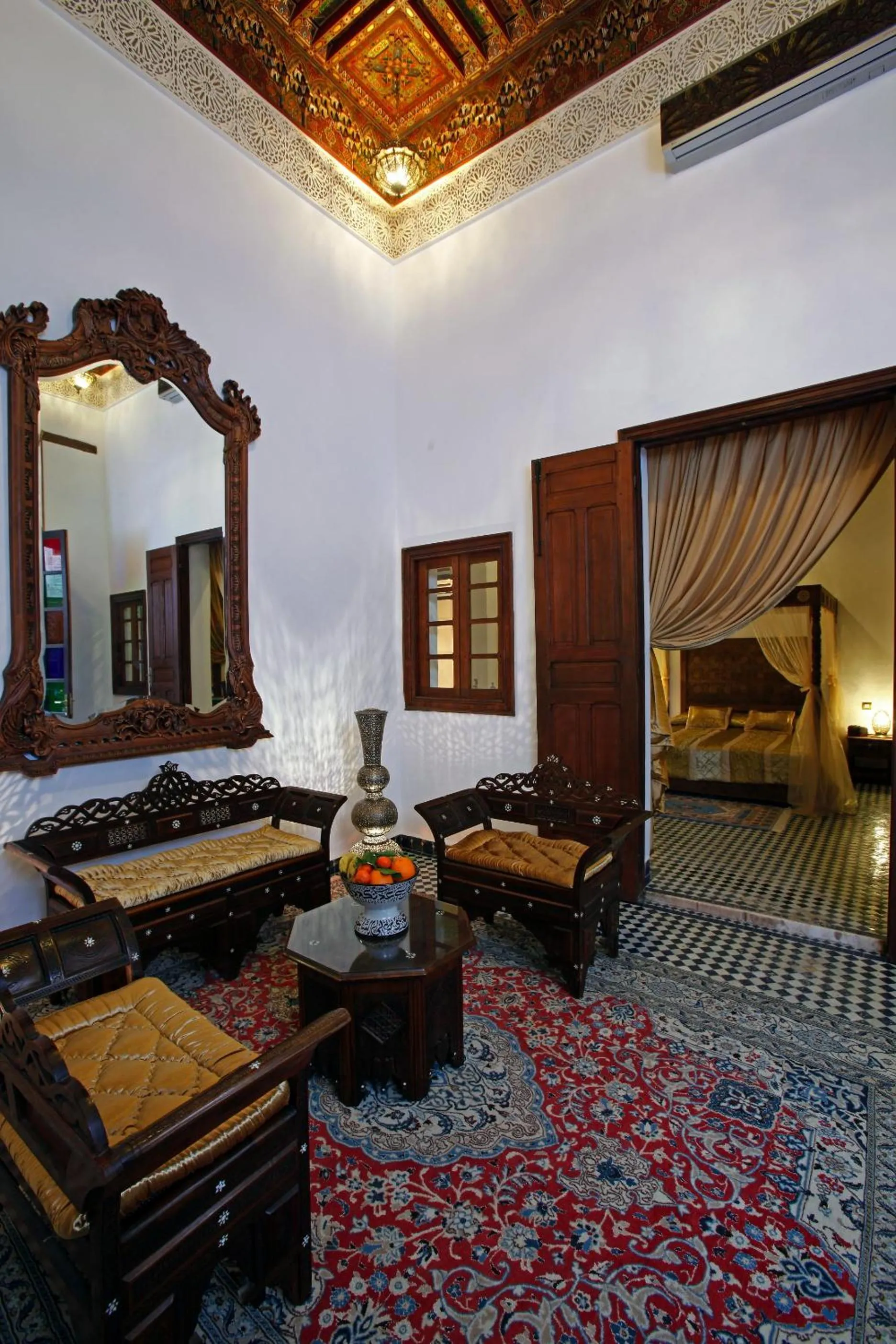 Seating area, Bed in Riad Alya