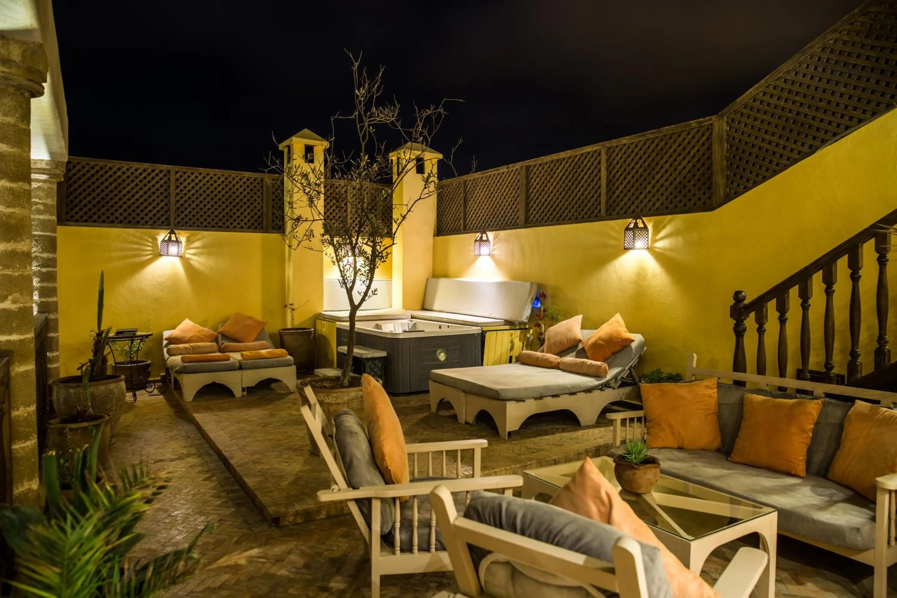 Seating area in Riad Chbanate