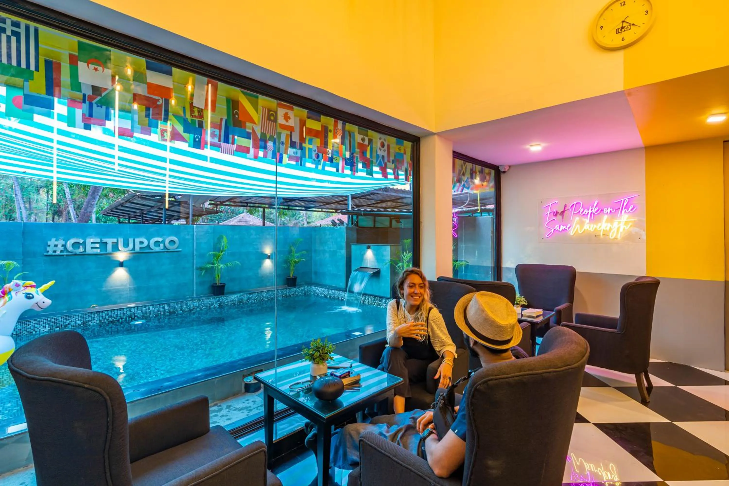 Pool view in The Hosteller Goa, Candolim