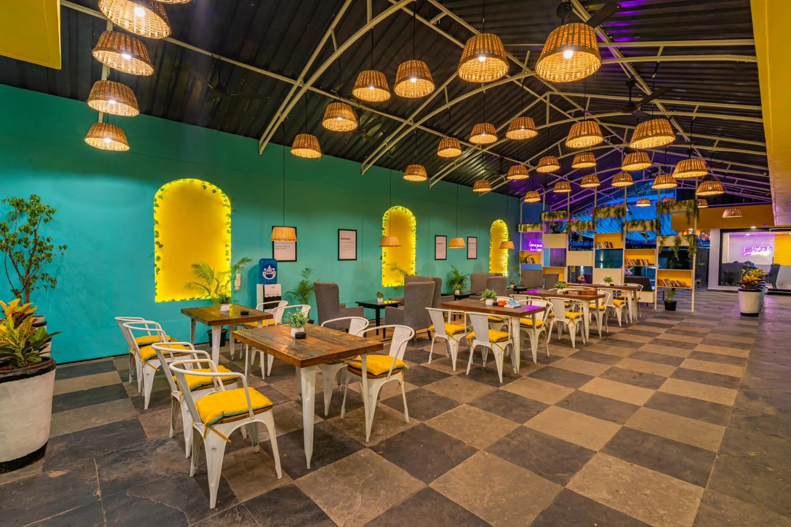 Seating area in The Hosteller Goa, Candolim