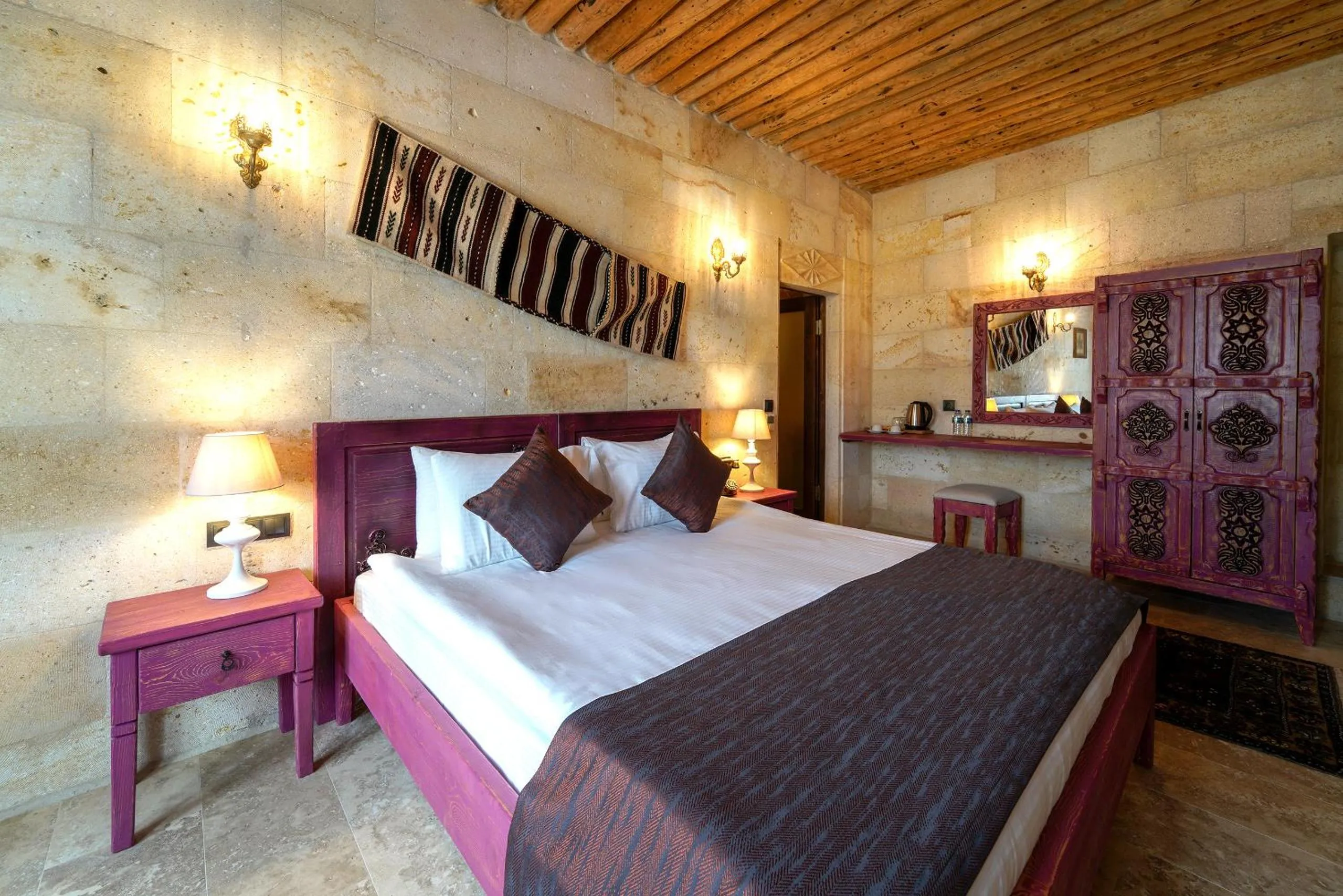 Bed in Doctor's Cave Cappadocia