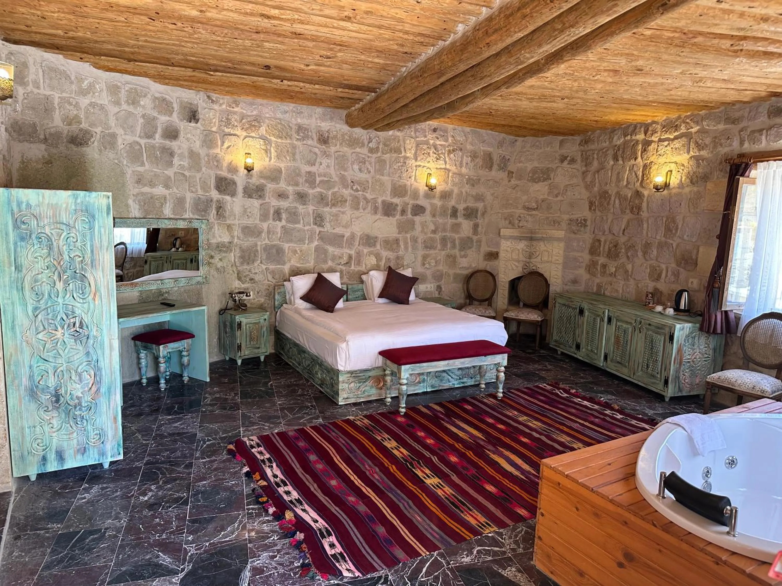 Bed in Doctor's Cave Cappadocia