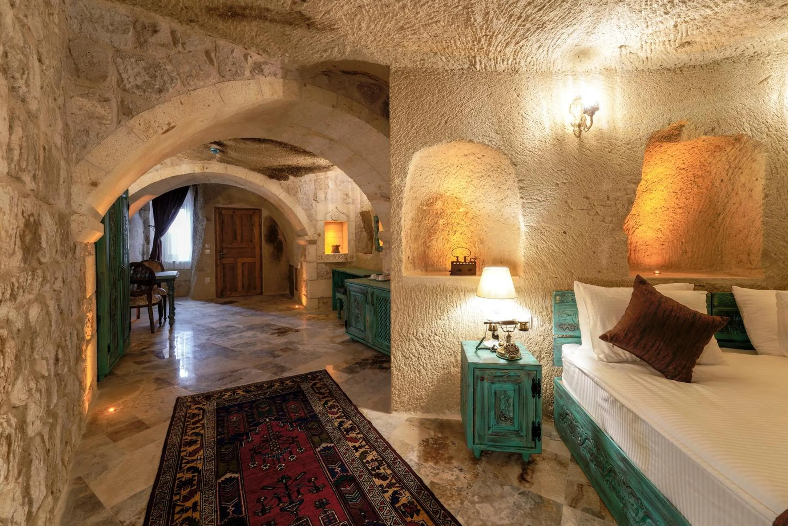 Bed in Doctor's Cave Cappadocia