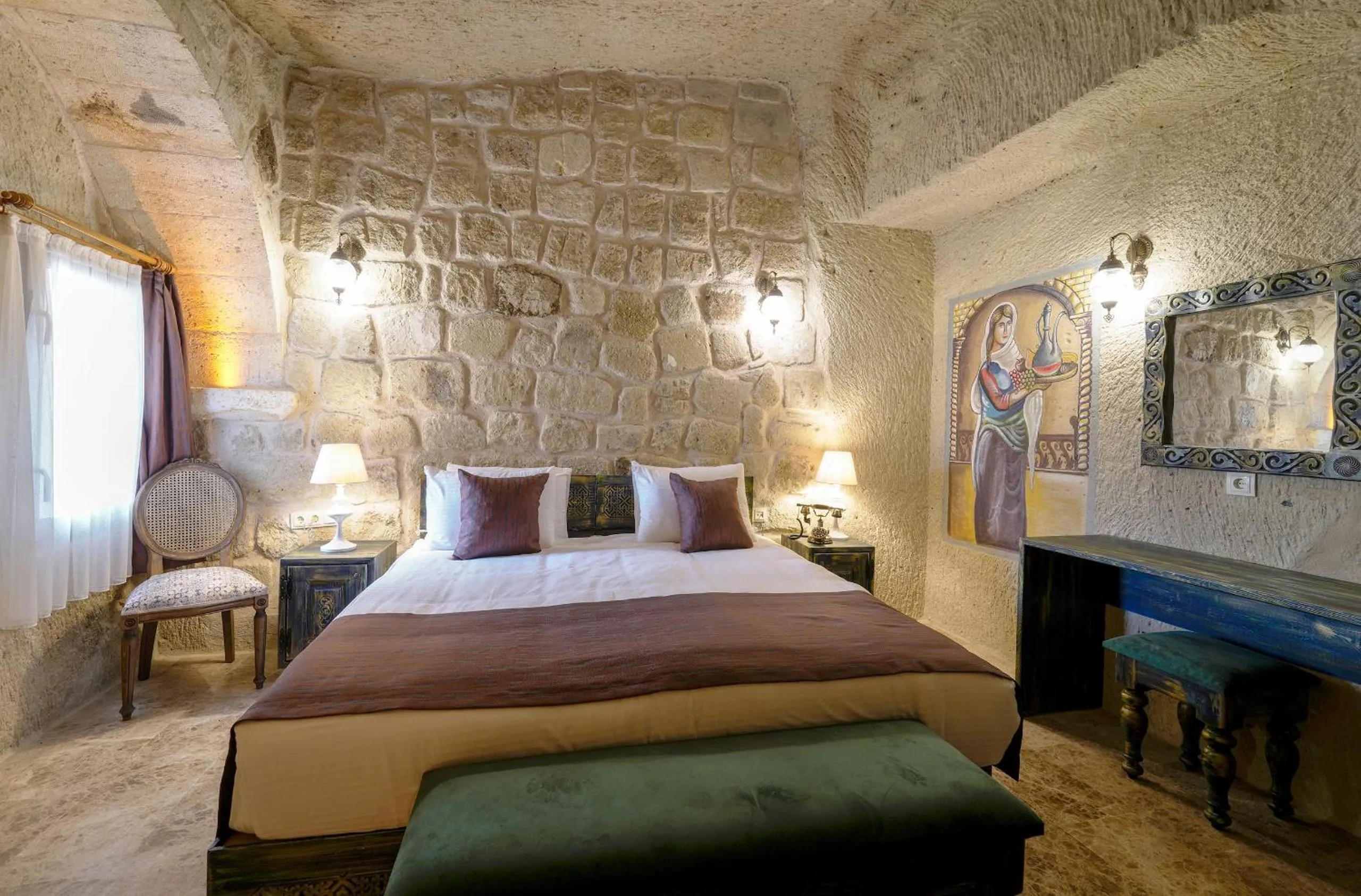 Bed in Doctor's Cave Cappadocia