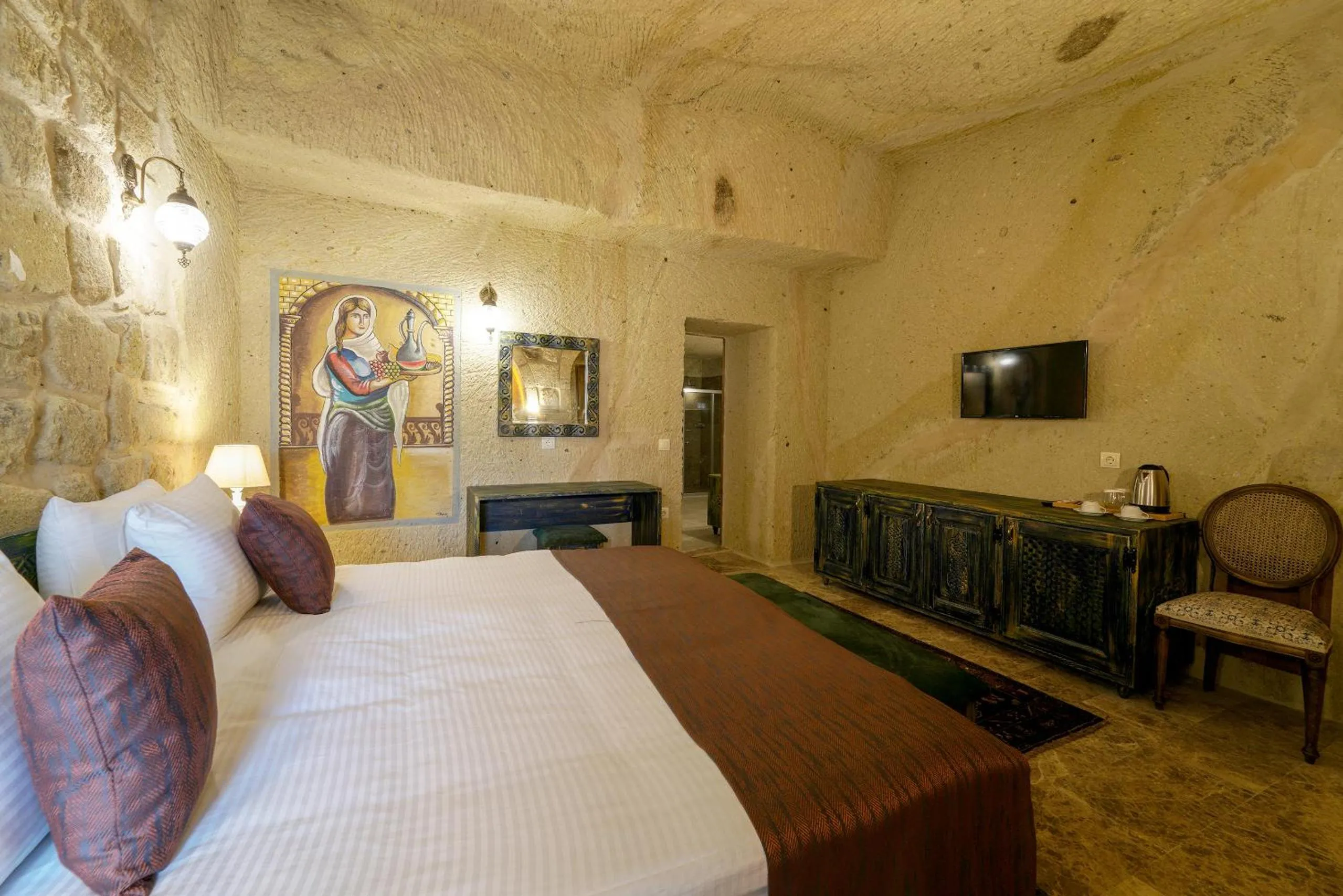 Bed in Doctor's Cave Cappadocia