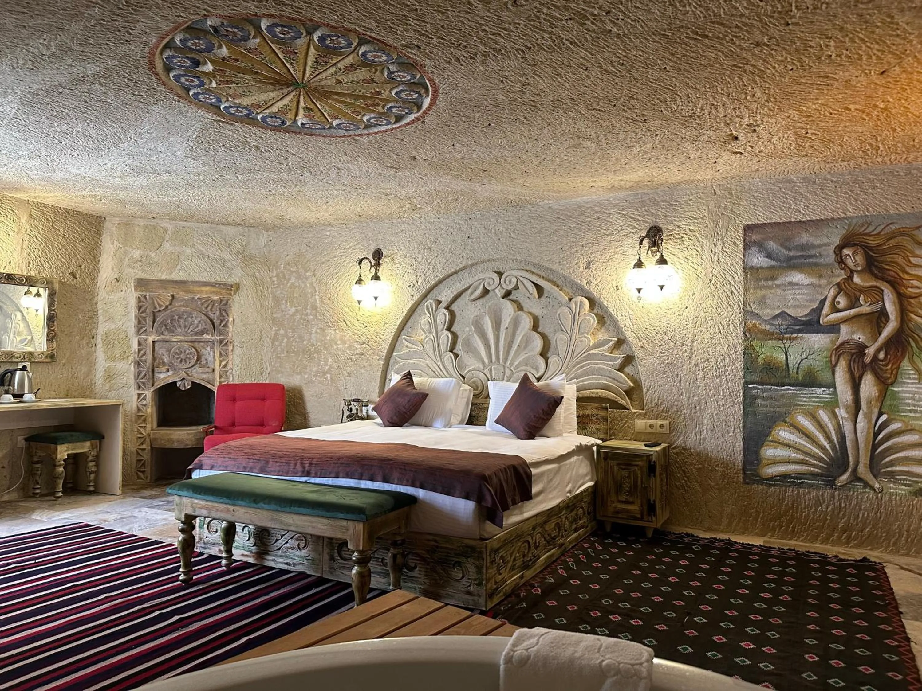 Bed in Doctor's Cave Cappadocia