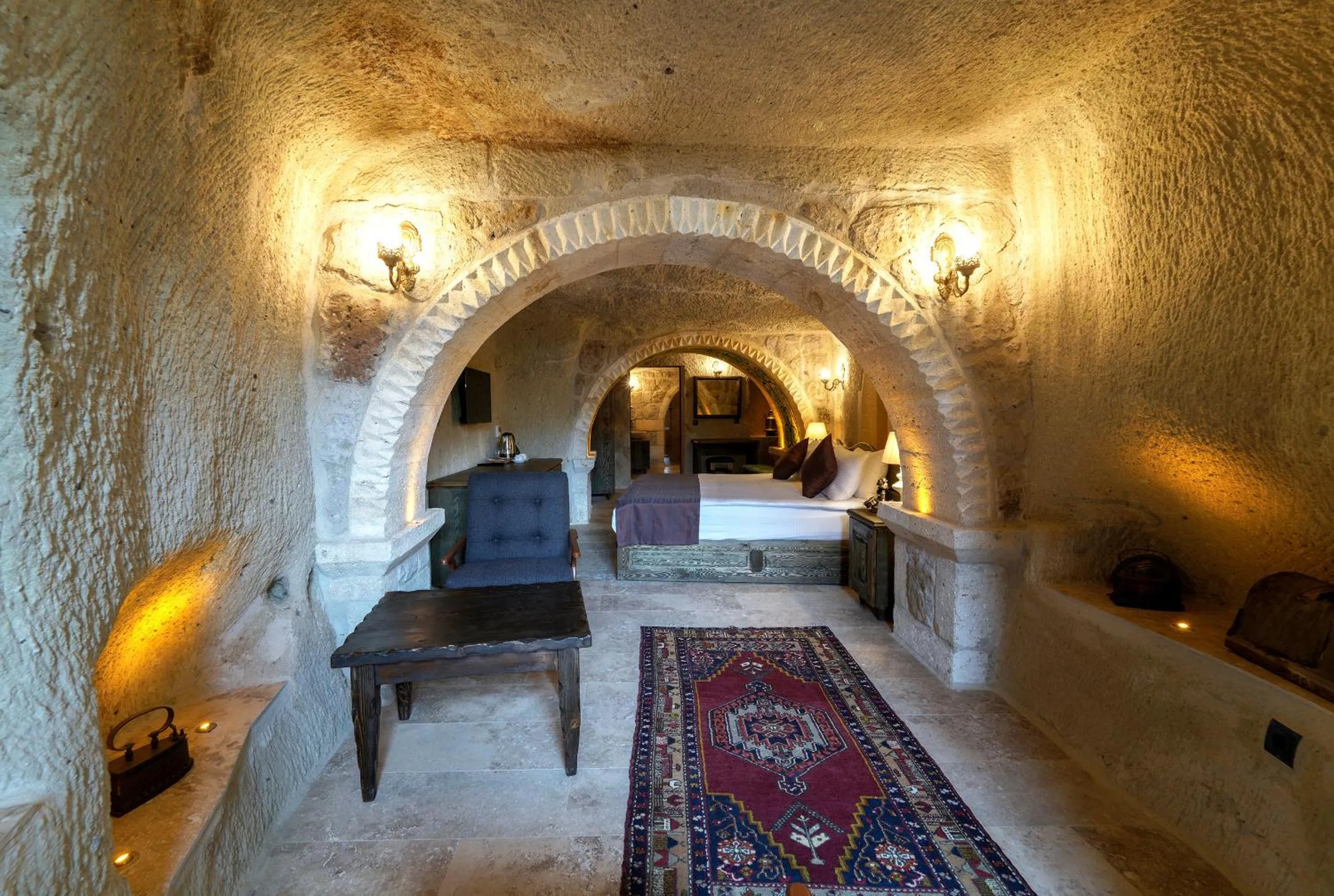 Seating area in Doctor's Cave Cappadocia