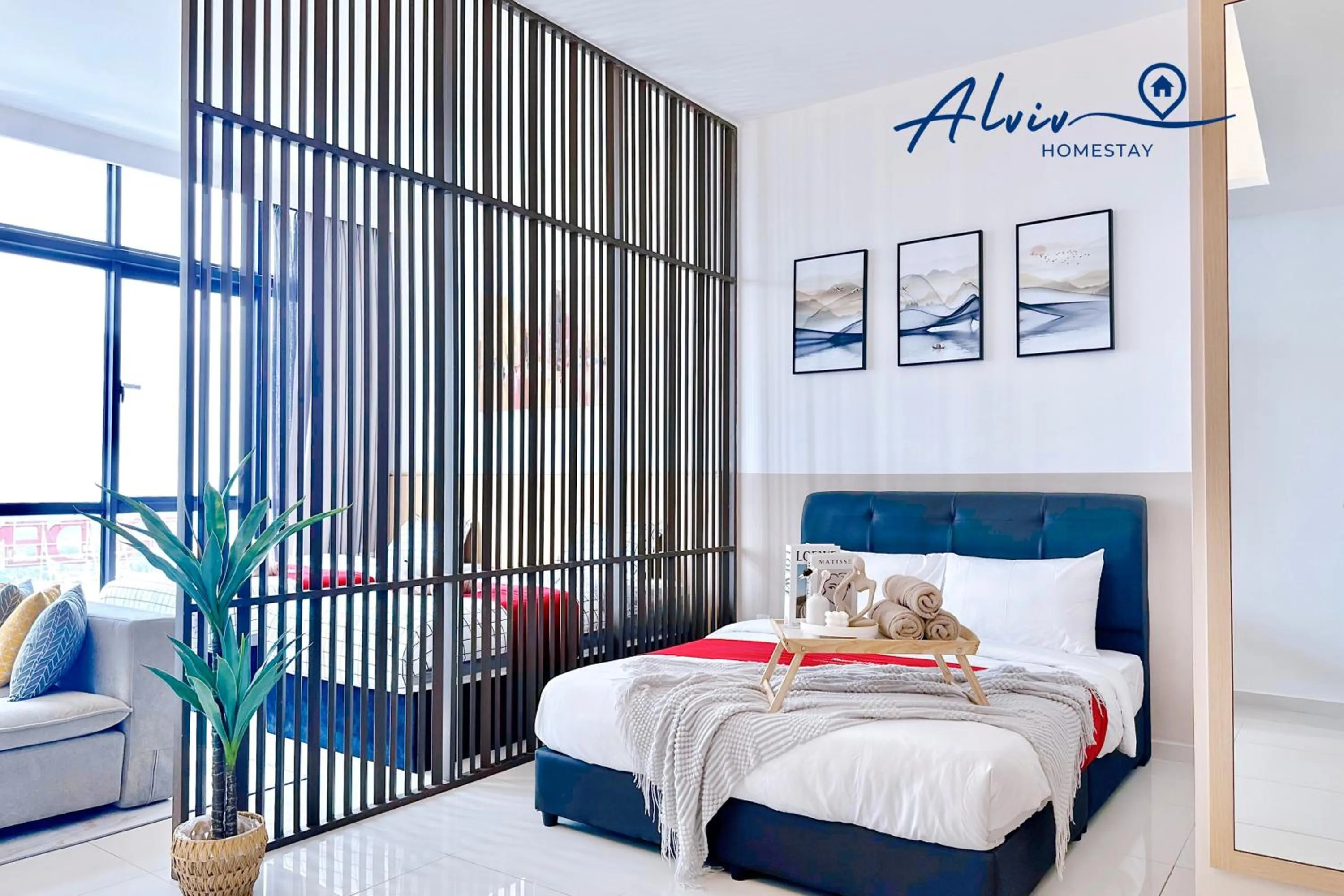 Bed in Alviv 99 Suites I Family Suite I 4-7 pax I 5minsMelakaCruise I JonkerSt