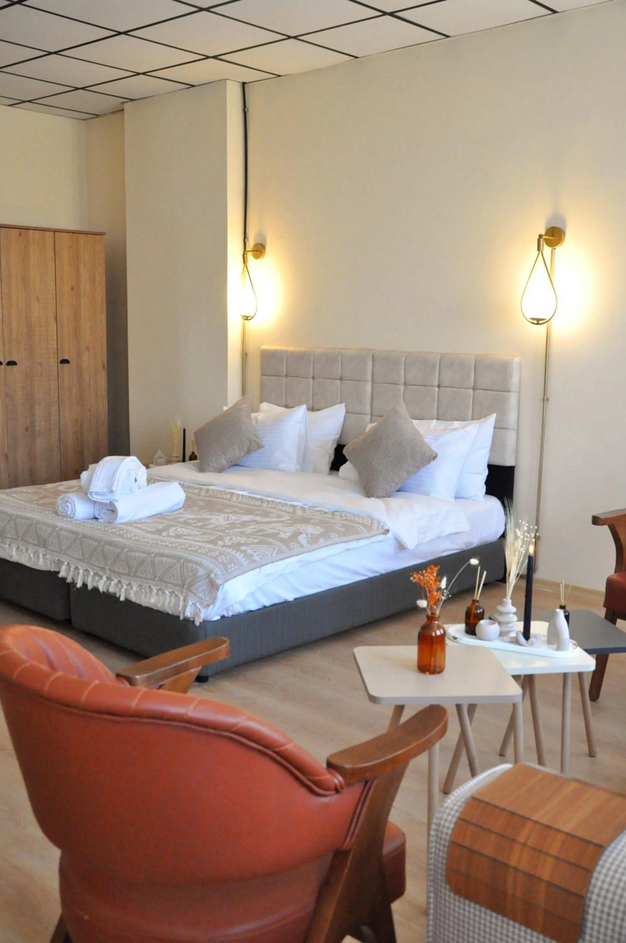 Bed in Golden Door Hotel