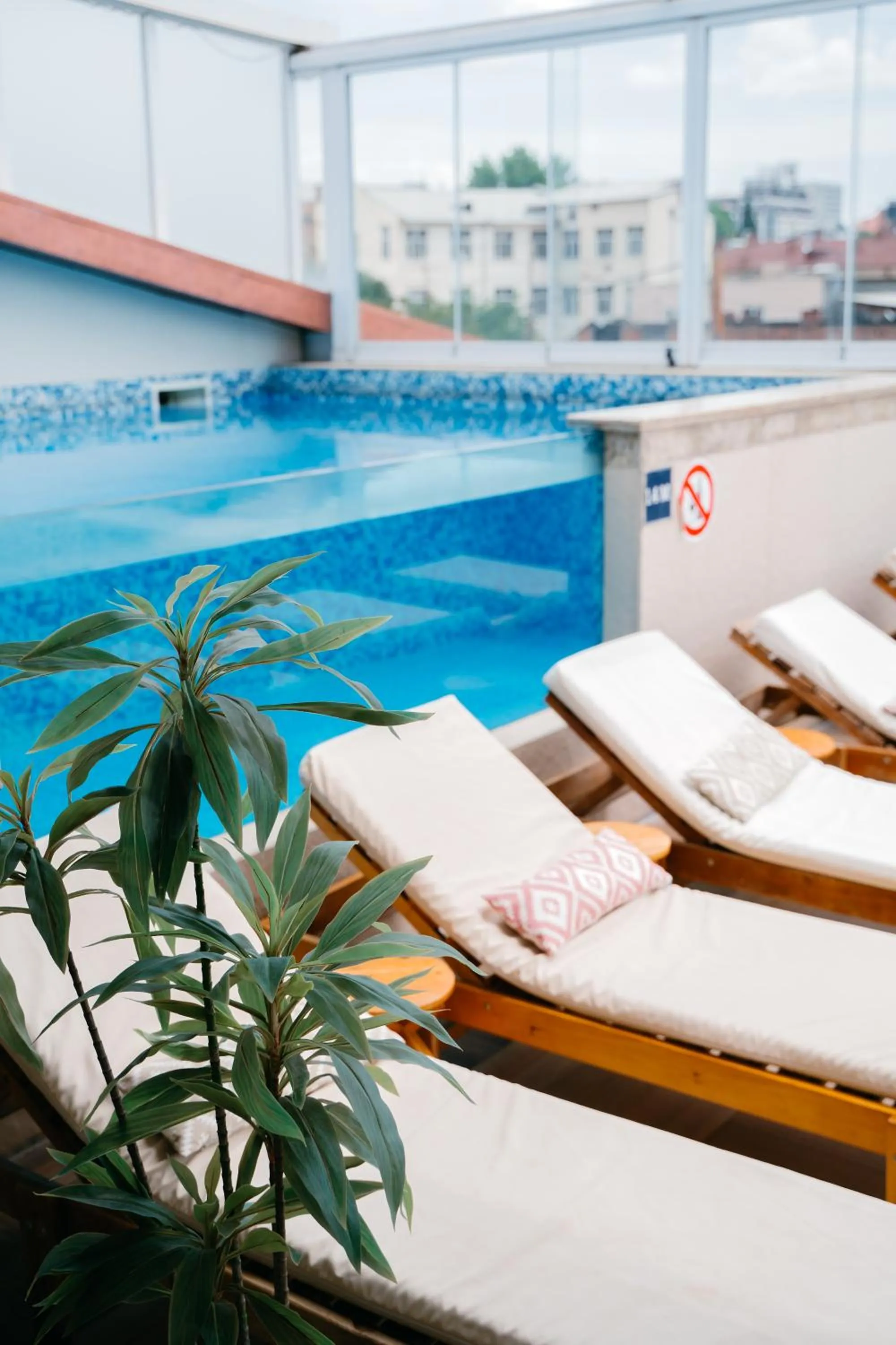 Pool view in Sota Metekhi Hotel Tbilisi