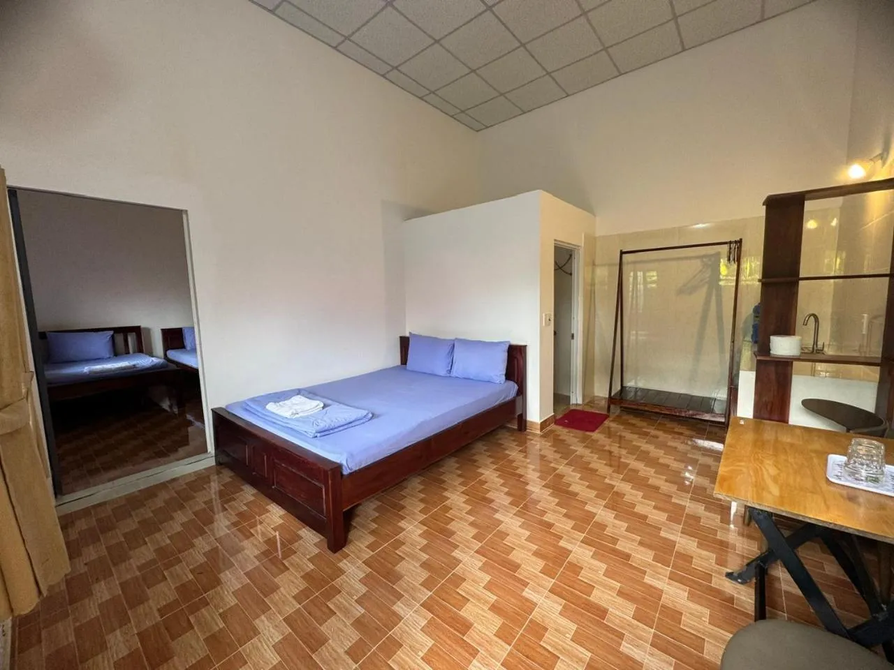 Bed in Nhà Nghỉ Vườn Oải Hương LAVENDER GARDEN GUEST HOUSE