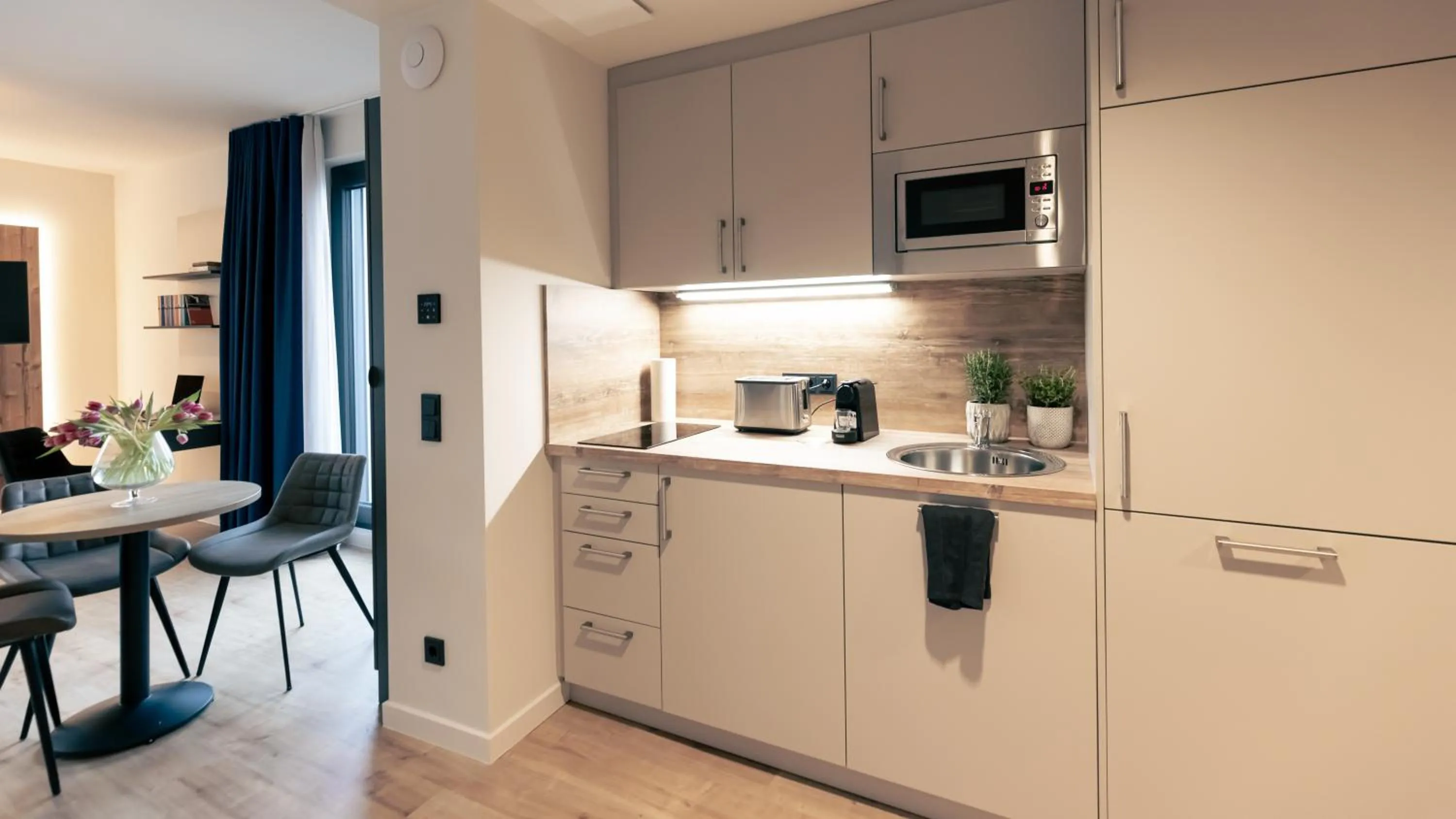 Kitchen or kitchenette in SpreeBlau Apartments