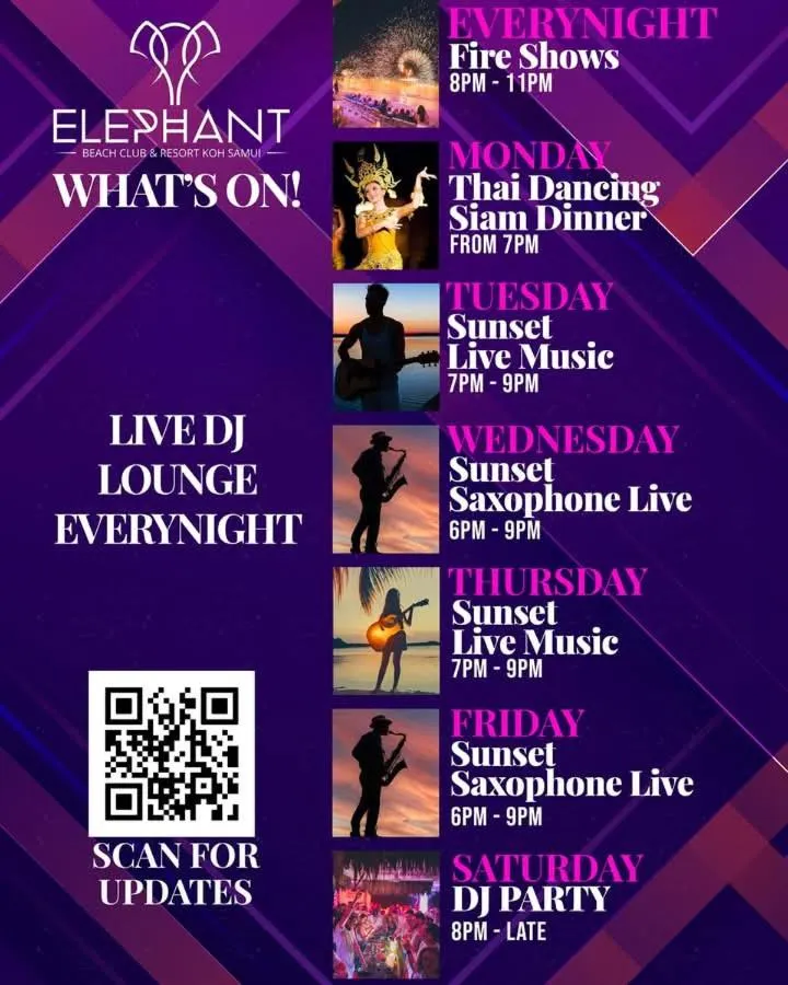 Evening entertainment in Elephant Beach Club & Resort Samui