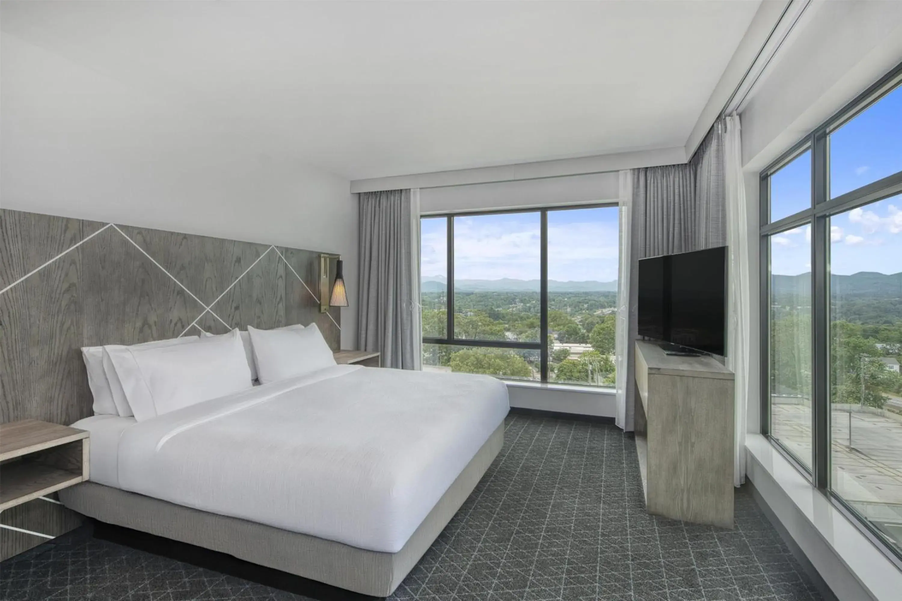 One-Bedroom Corner King Suite with Mountain View - Hearing Accessible in Embassy Suites By Hilton Asheville Downtown One-Bedroom Corner King Suite with Mountain View - Hearing Accessible in Embassy Suites By Hilton Asheville Downtown