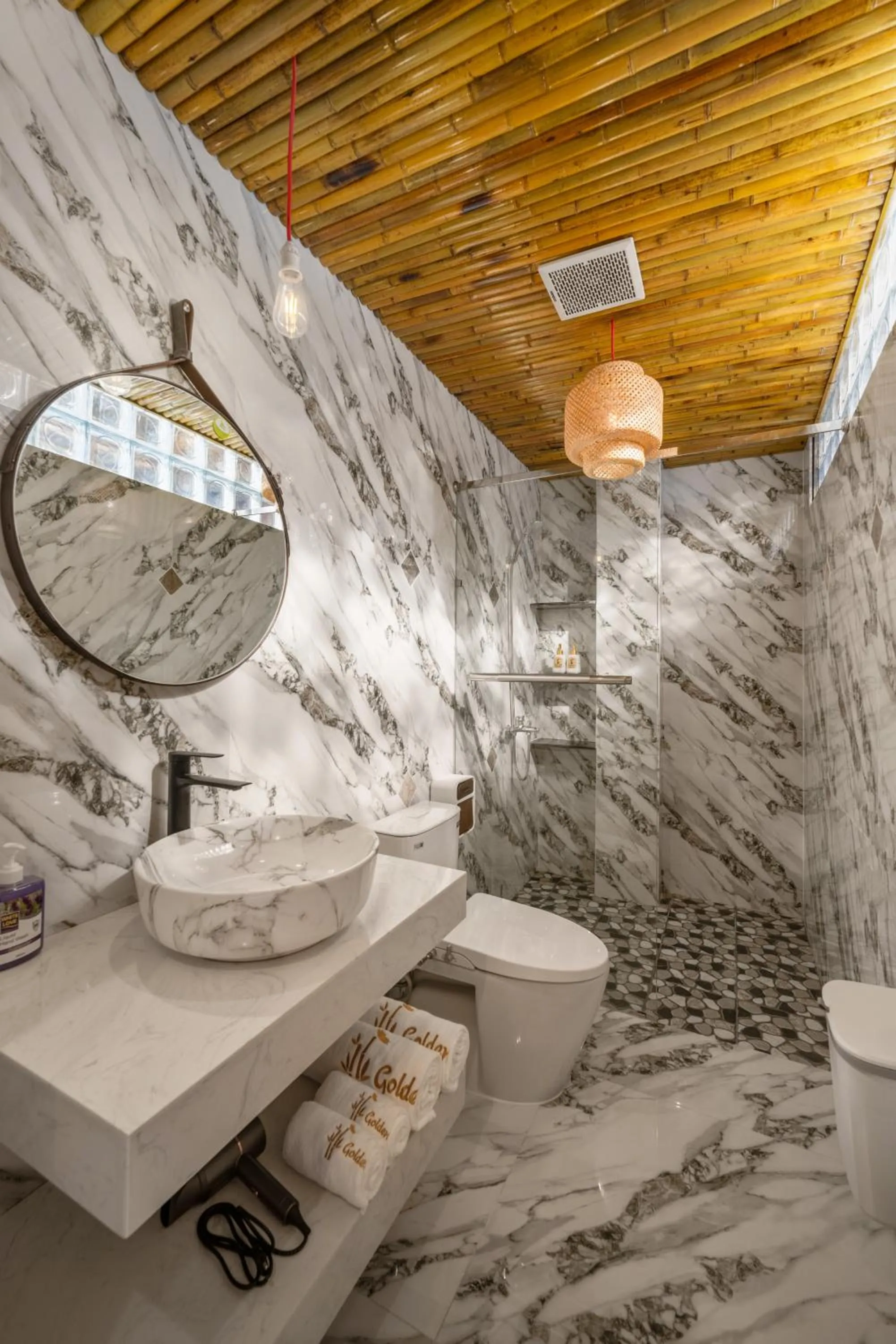 Shower in Hoi An Golden Bamboo An Bang Beach Villa & Spa