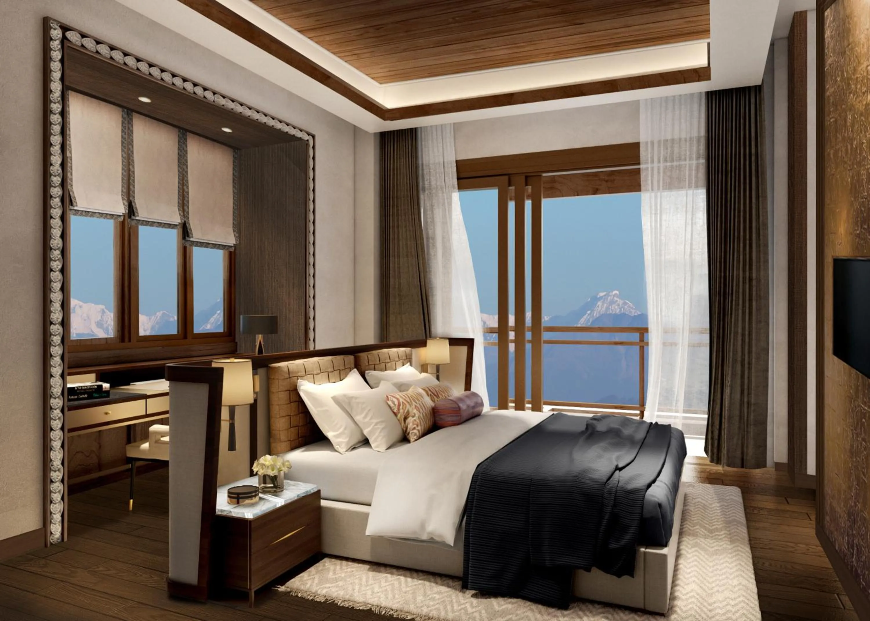 Bed in Dusit Thani Himalayan Resort Dhulikhel, Nepal