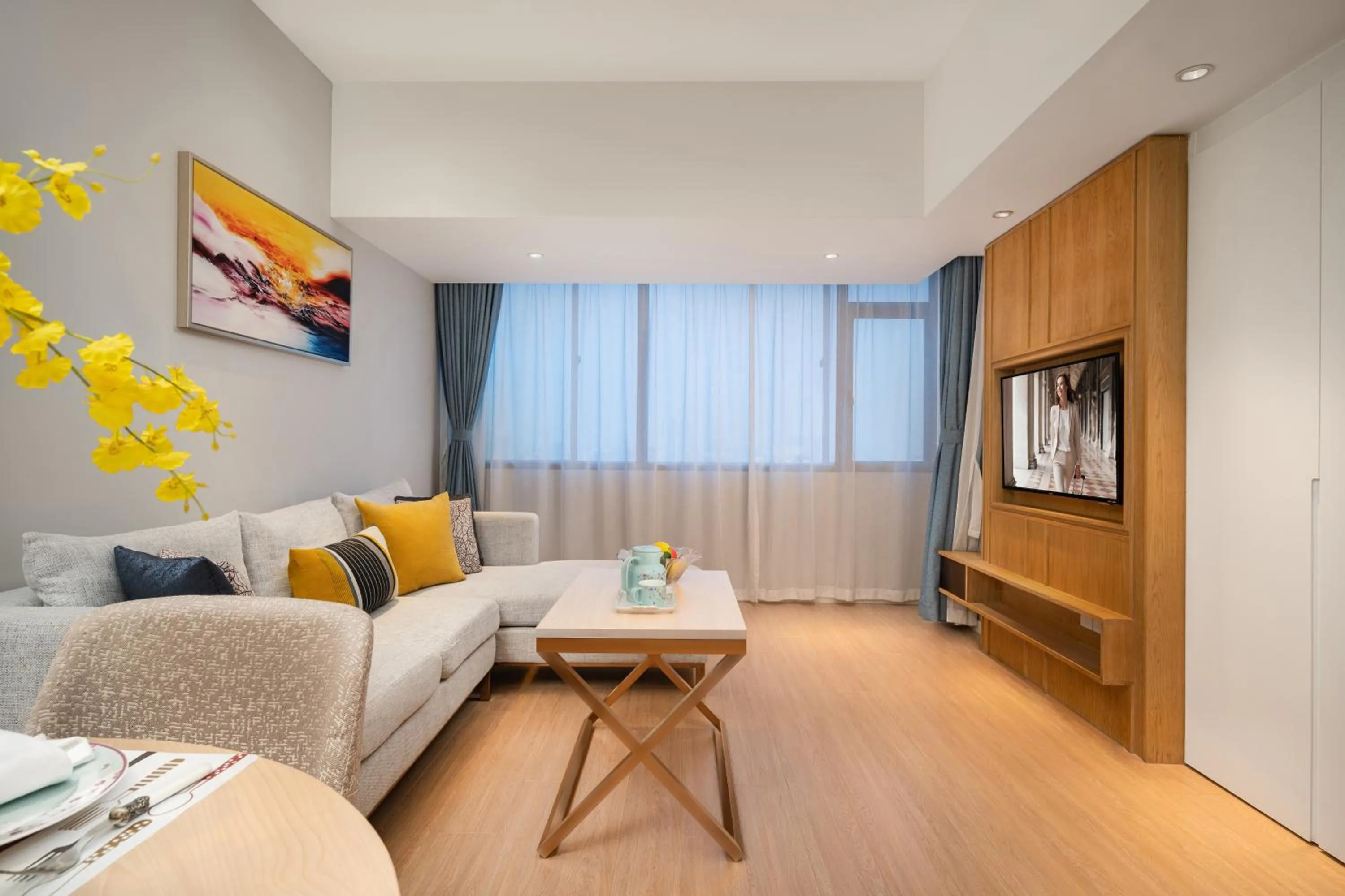 Living room in Citadines Apart'hotel Shanghai Jing'an Temple