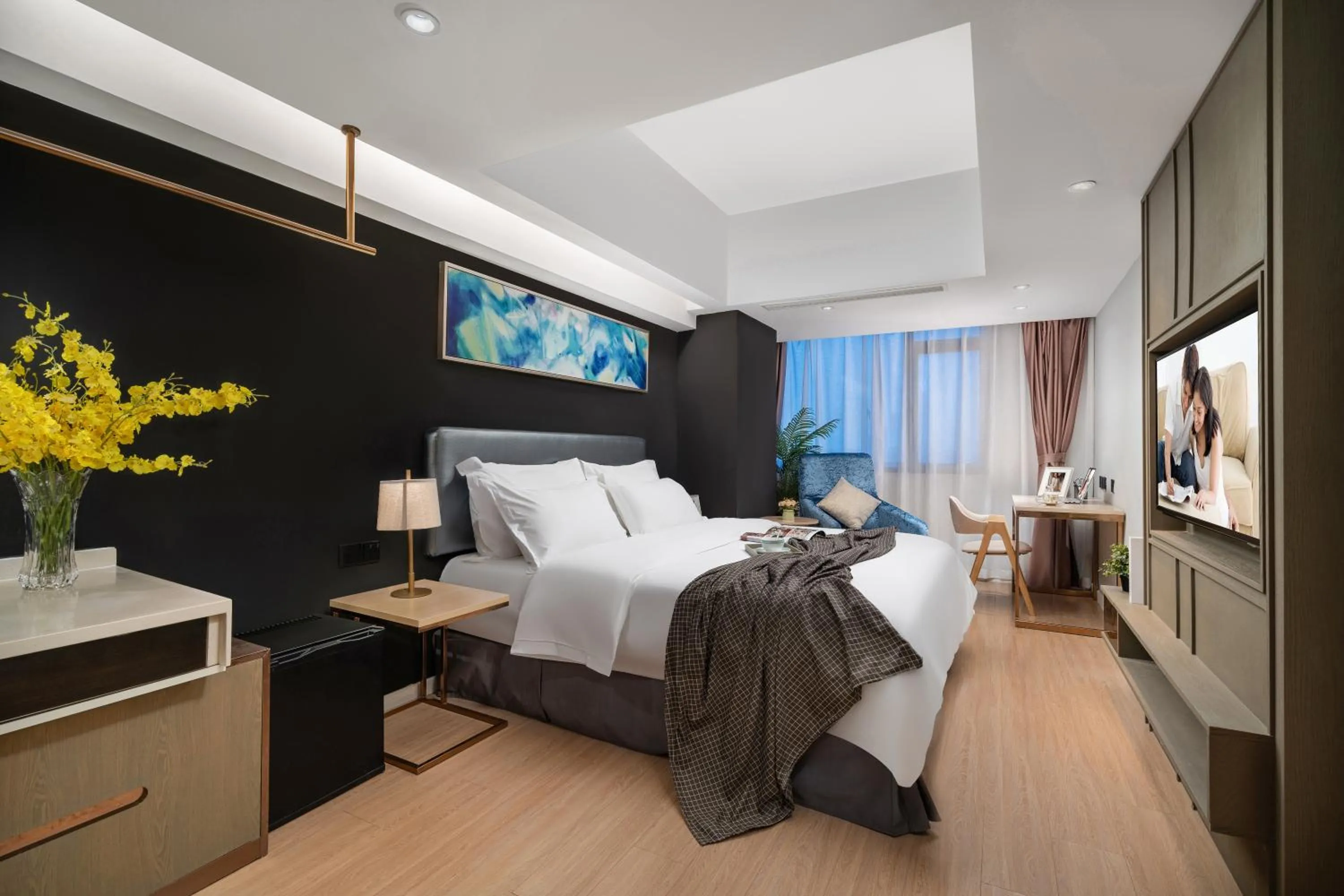 Bed in Citadines Apart'hotel Shanghai Jing'an Temple