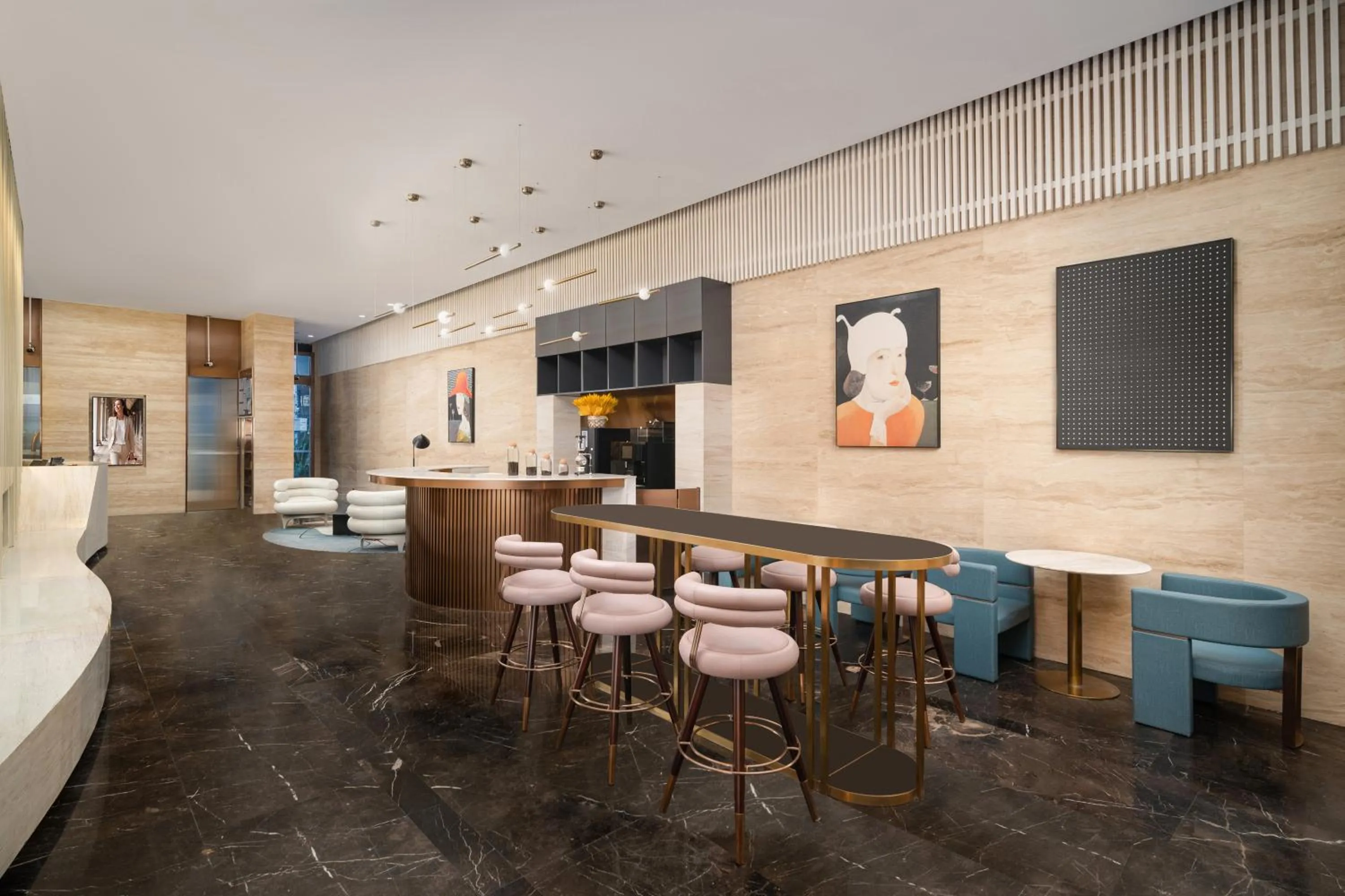 Lobby or reception in Citadines Apart'hotel Shanghai Jing'an Temple