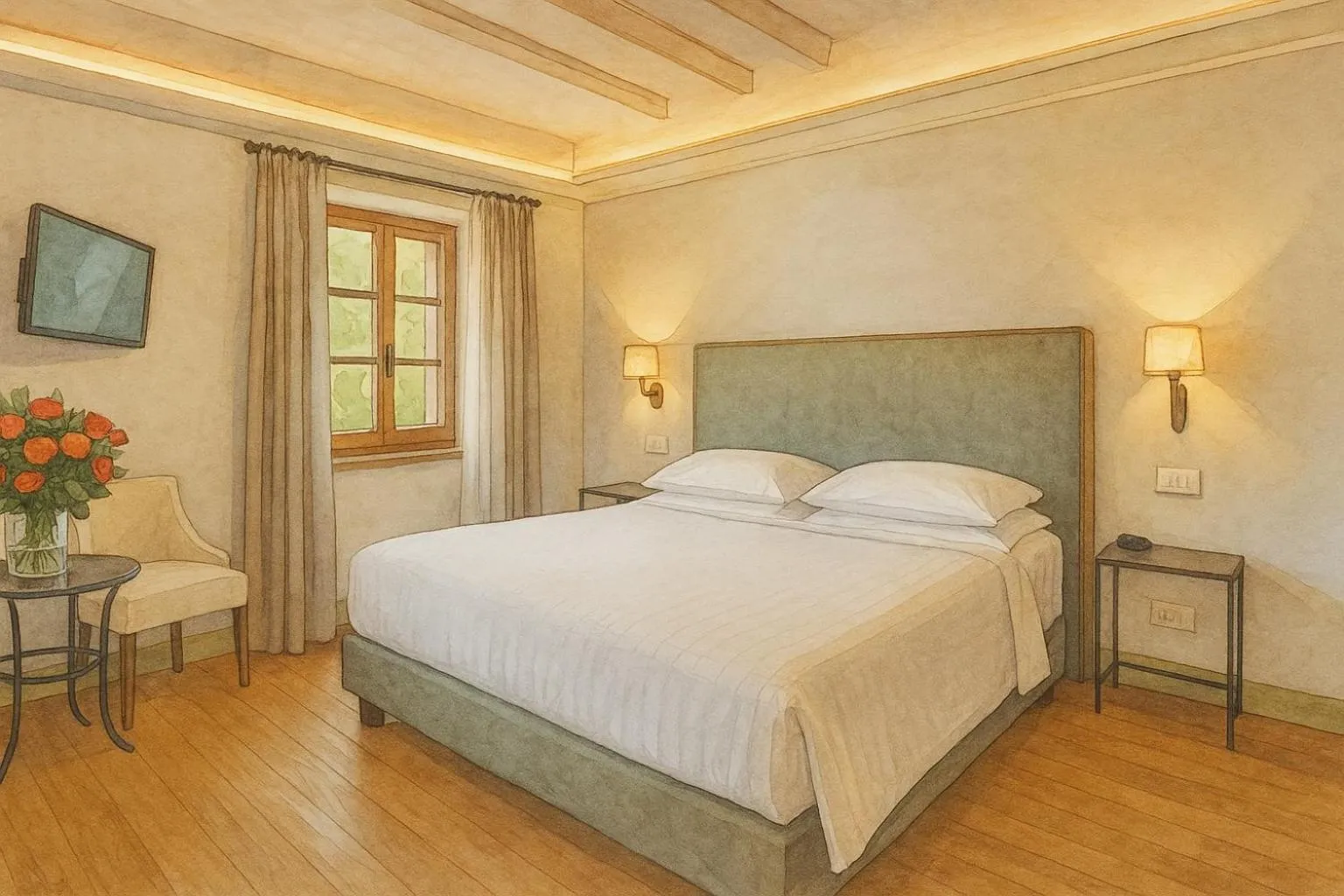 Bed in Borgo Le Noci Chianti Retreat & Pool