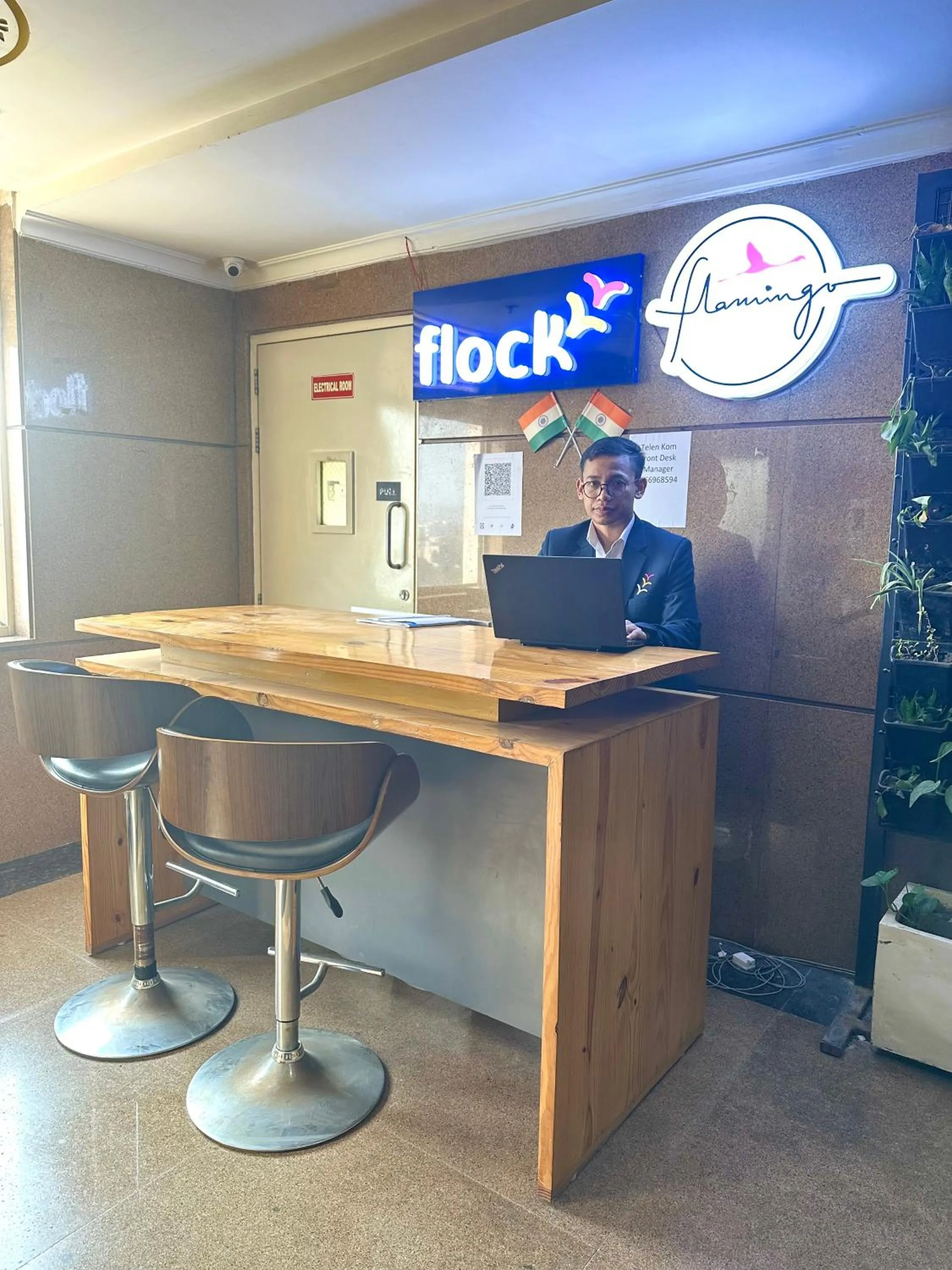 Lobby or reception in Flamingo Hotel Sector 67 I Studio Rooms I Gurgaon