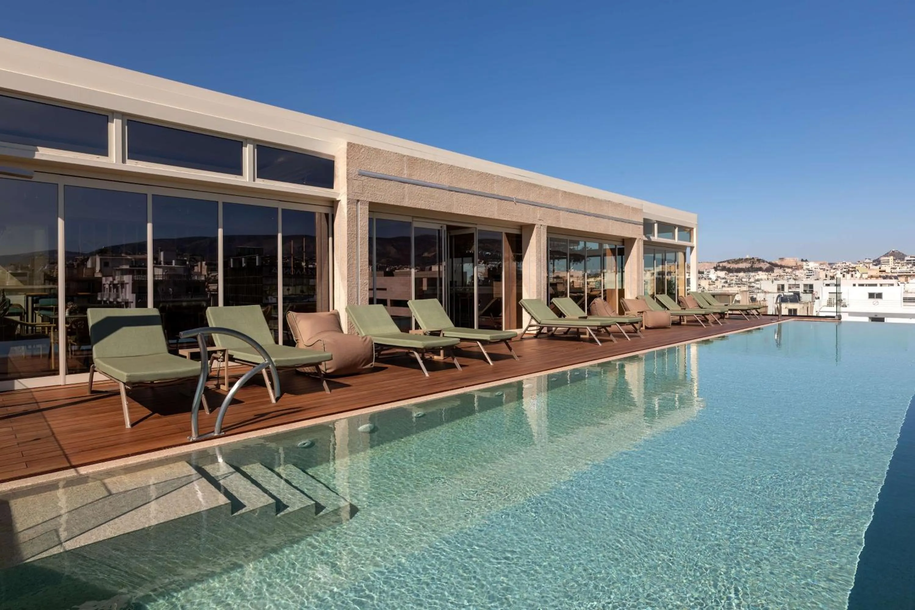 Pool view in Hilton Garden Inn Athens Syggrou Avenue