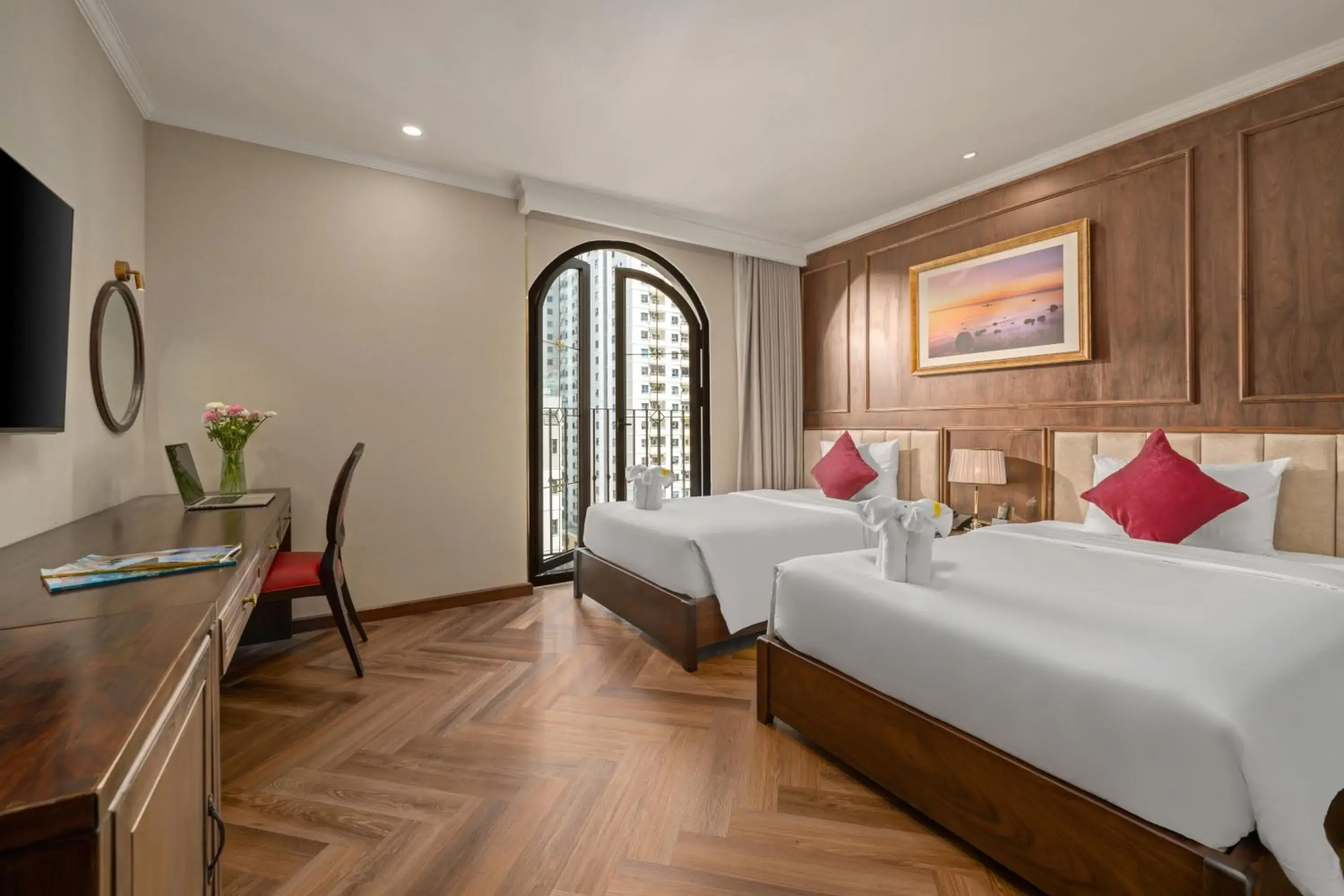 Deluxe Twin Balcony City View (Afternoon Tea Included) in Golden Lotus Luxury Hotel Danang - Complimentary Daily Afternoon Tea Deluxe Twin Balcony City View (Afternoon Tea Included) in Golden Lotus Luxury Hotel Danang - Complimentary Daily Afternoon Tea