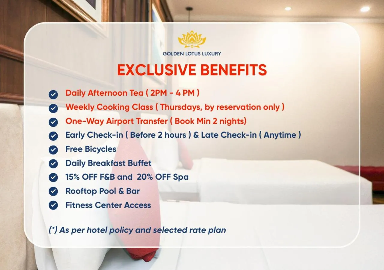 Bedroom in Golden Lotus Luxury Hotel Danang - Complimentary Daily Afternoon Tea