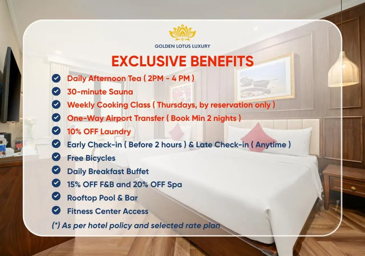 Premier Triple Room with Bathtub (Afternoon Tea included) in Golden Lotus Luxury Hotel Danang - Complimentary Daily Afternoon Tea Premier Triple Room with Bathtub (Afternoon Tea included) in Golden Lotus Luxury Hotel Danang - Complimentary Daily Afternoon Tea